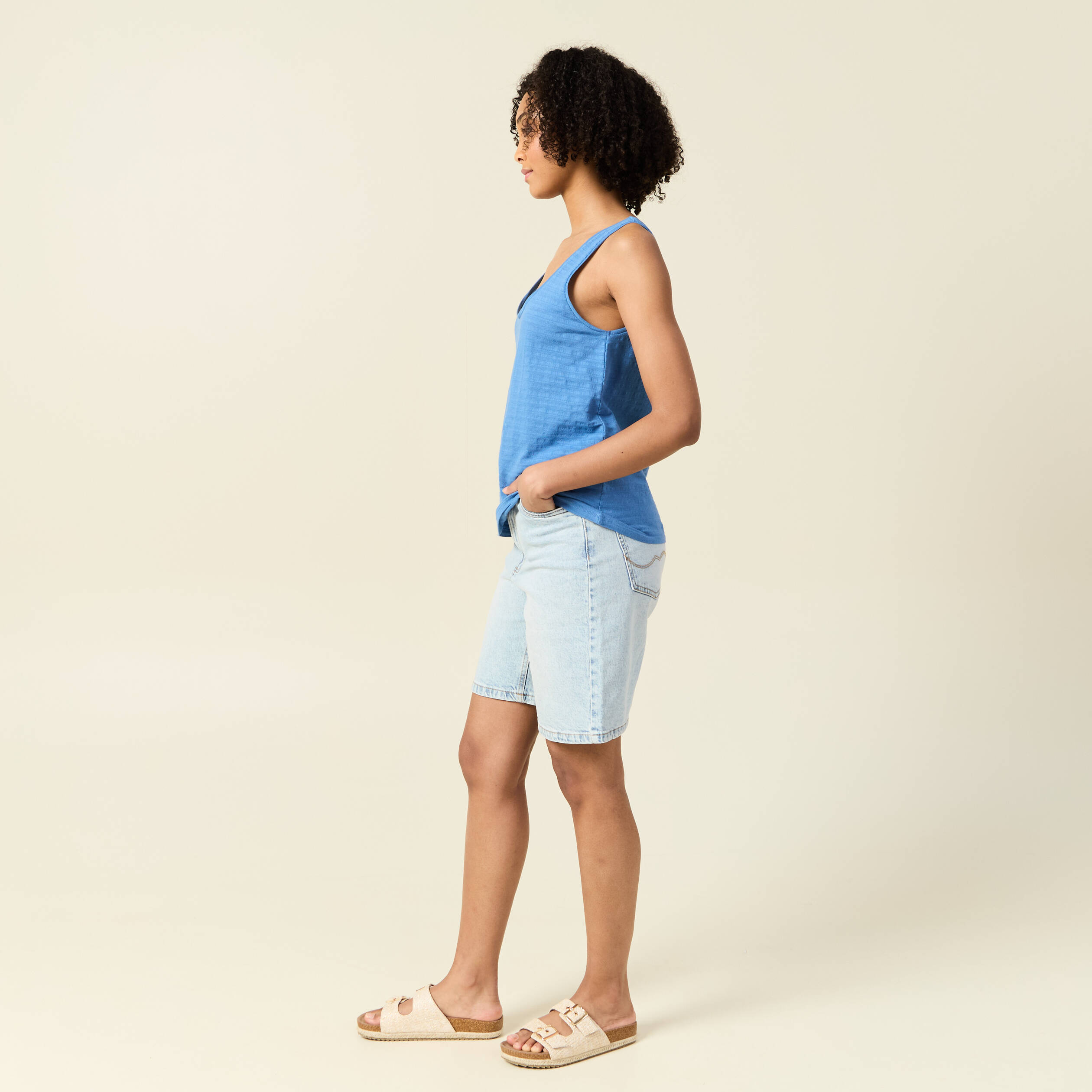 debardeur sans manches bleu femme Débardeur sans manches bleu femme