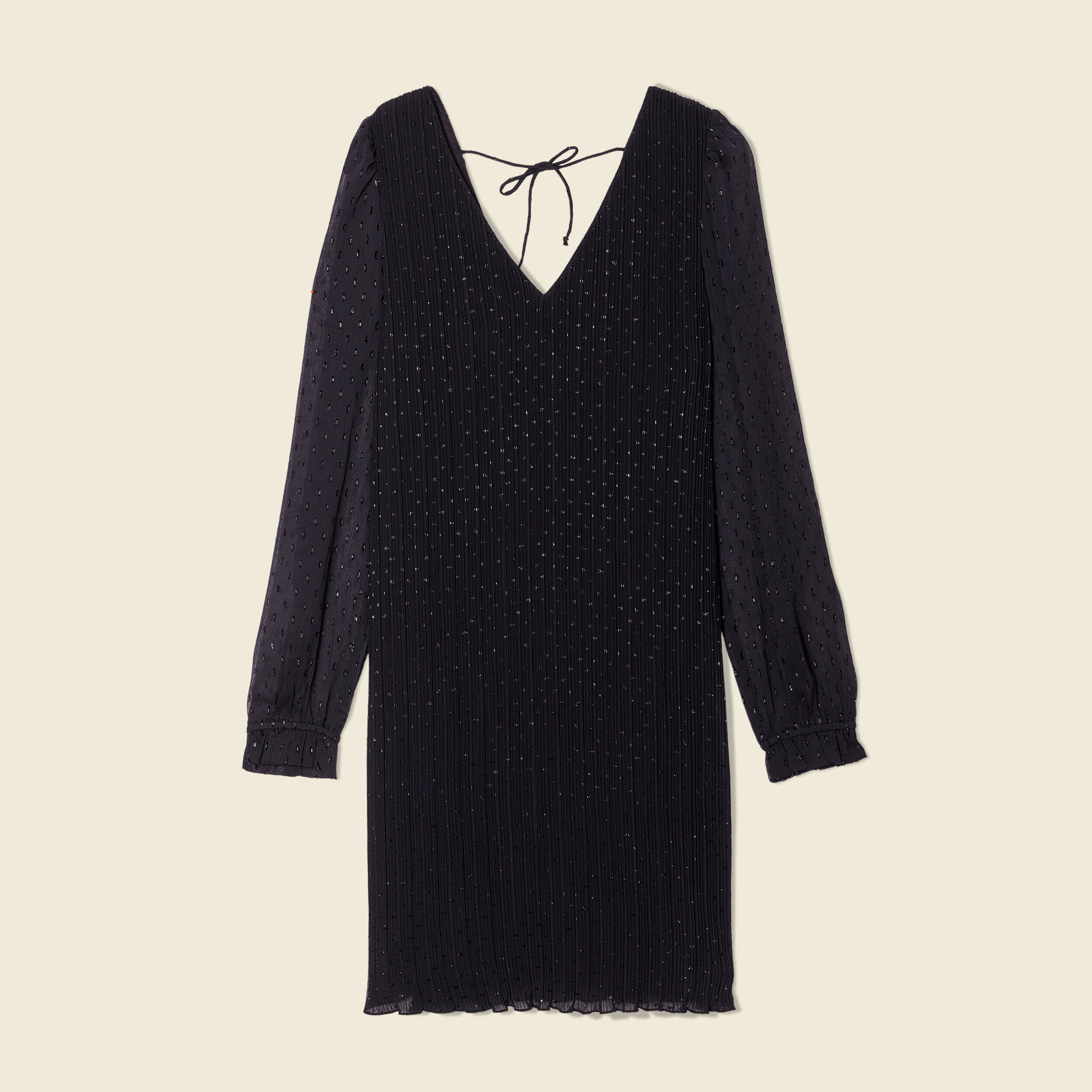 Robe trapèze plissée noir femme