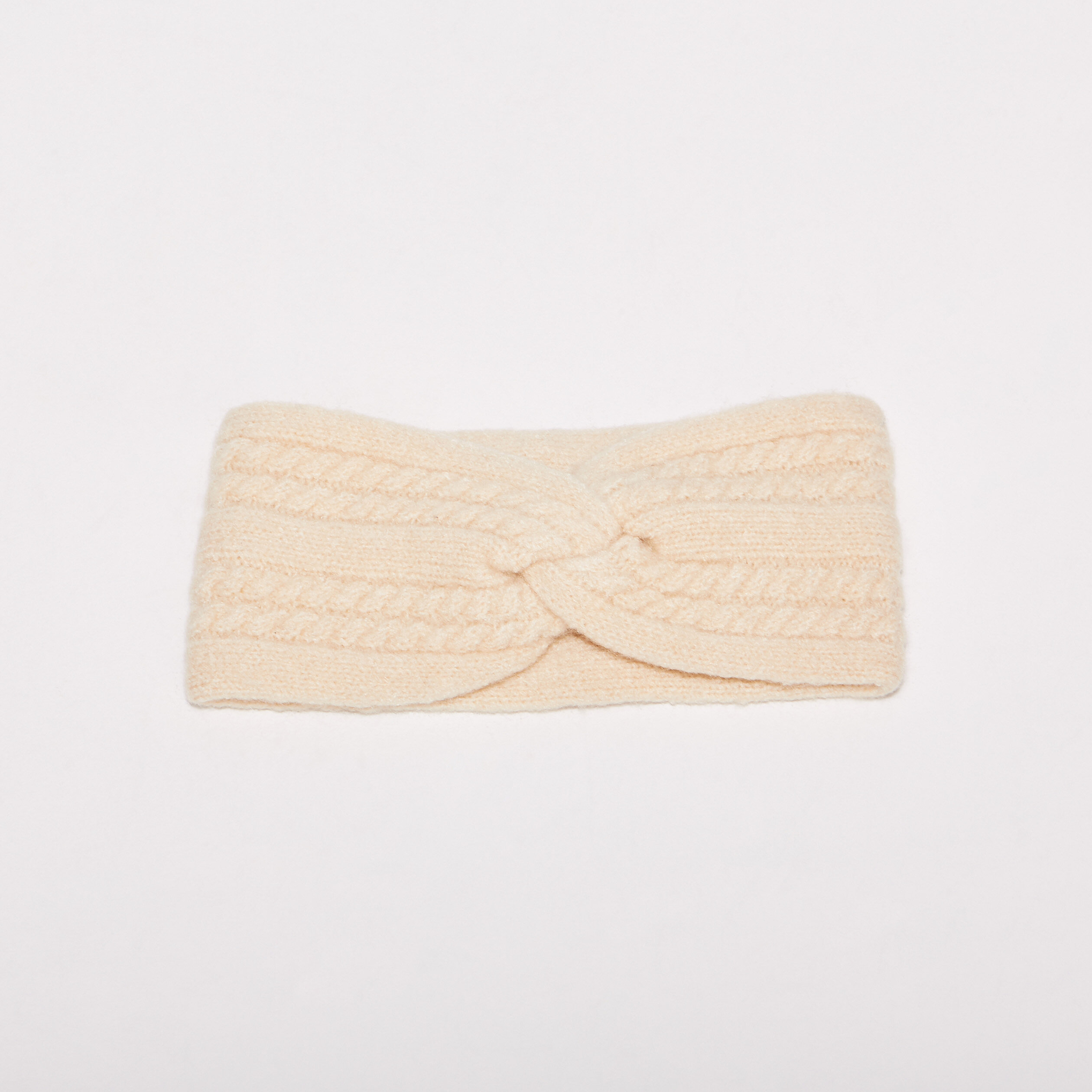 Bandeau tricoté creme femme