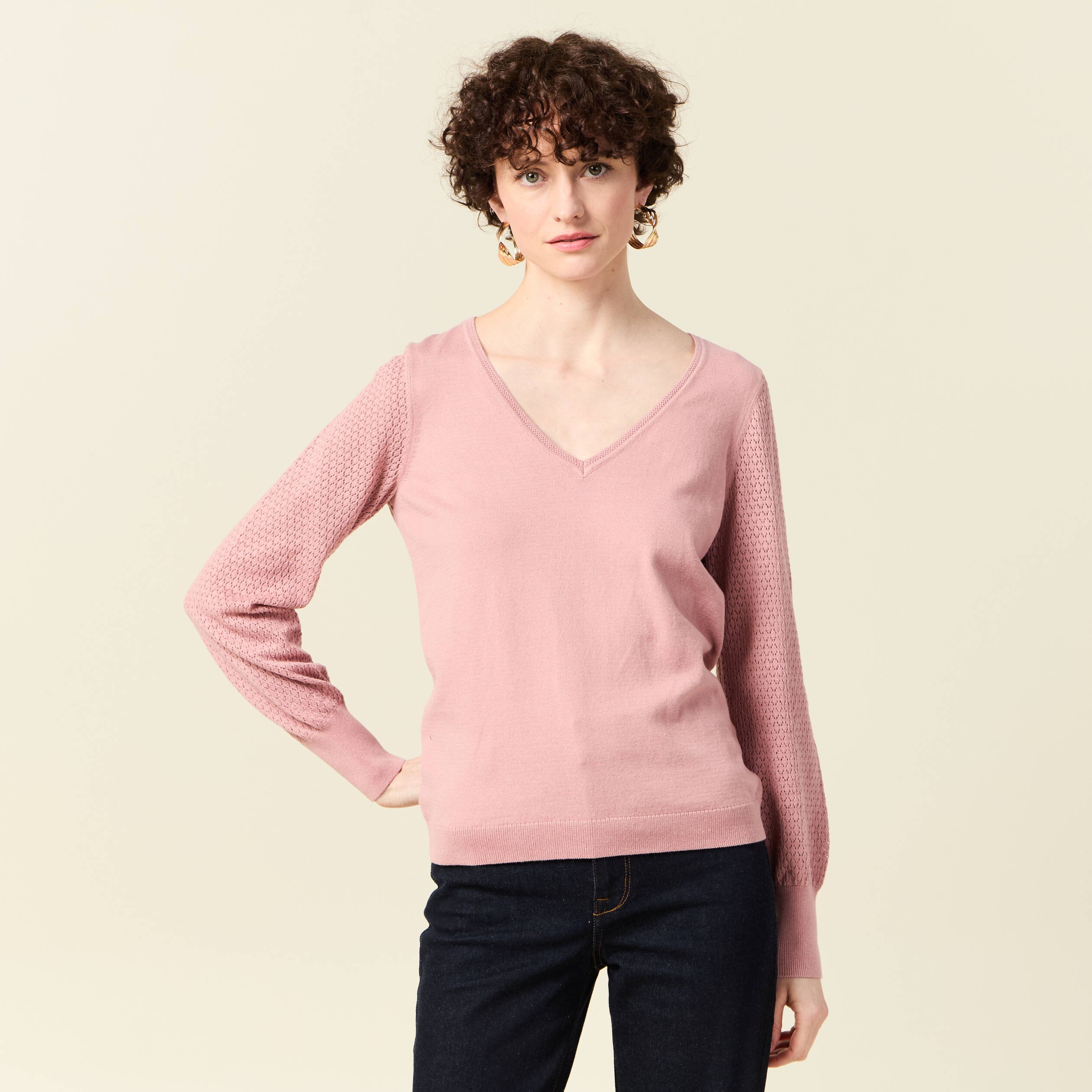 pull manches longues rose pastel femme Pull manches longues rose pastel femme