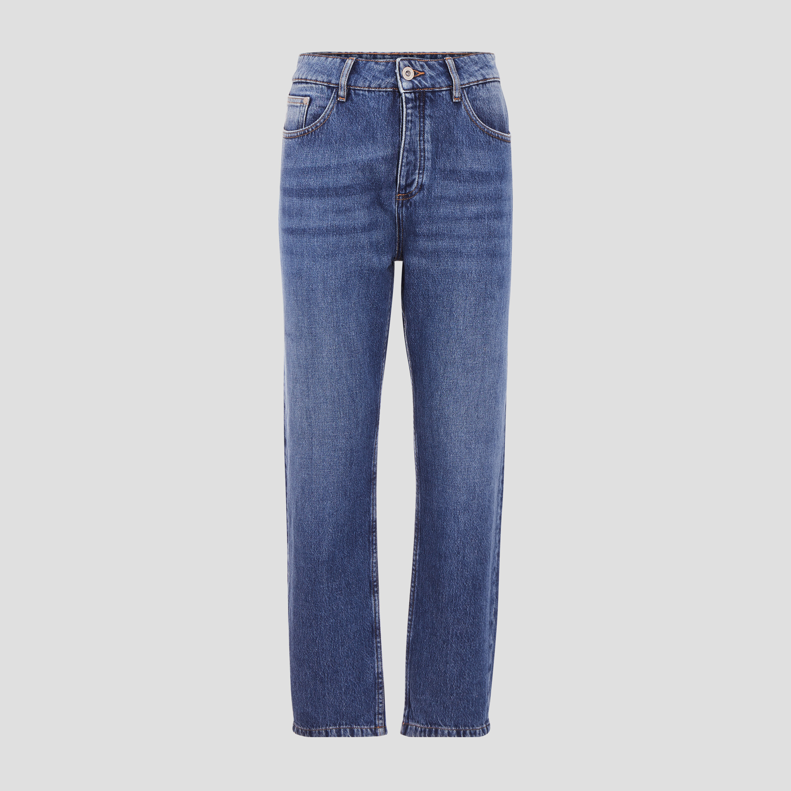 Jeans straight denim stone femme