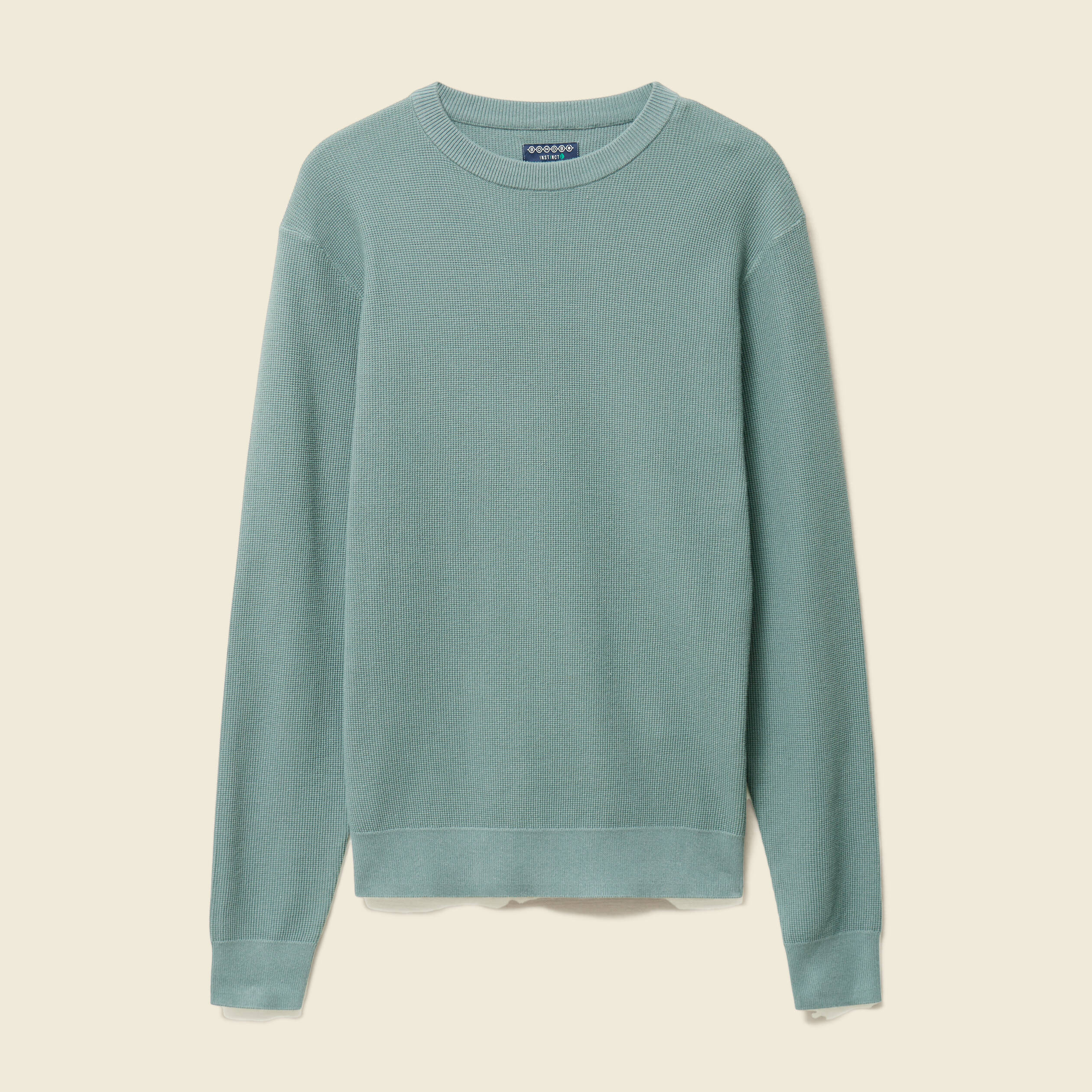 Pull fin col rond manches longues bleu gris homme