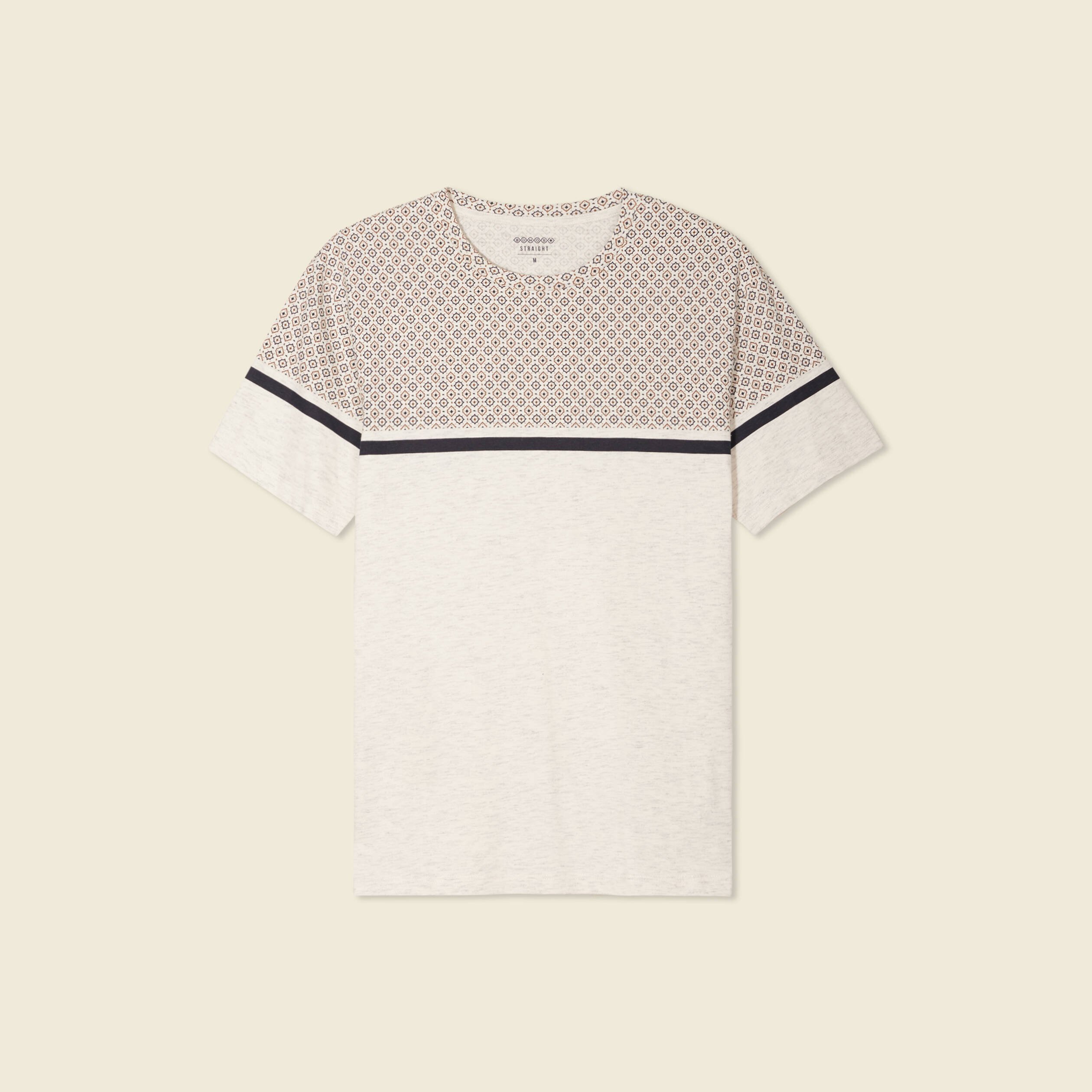 T-shirt manches courtes marron foncé homme
