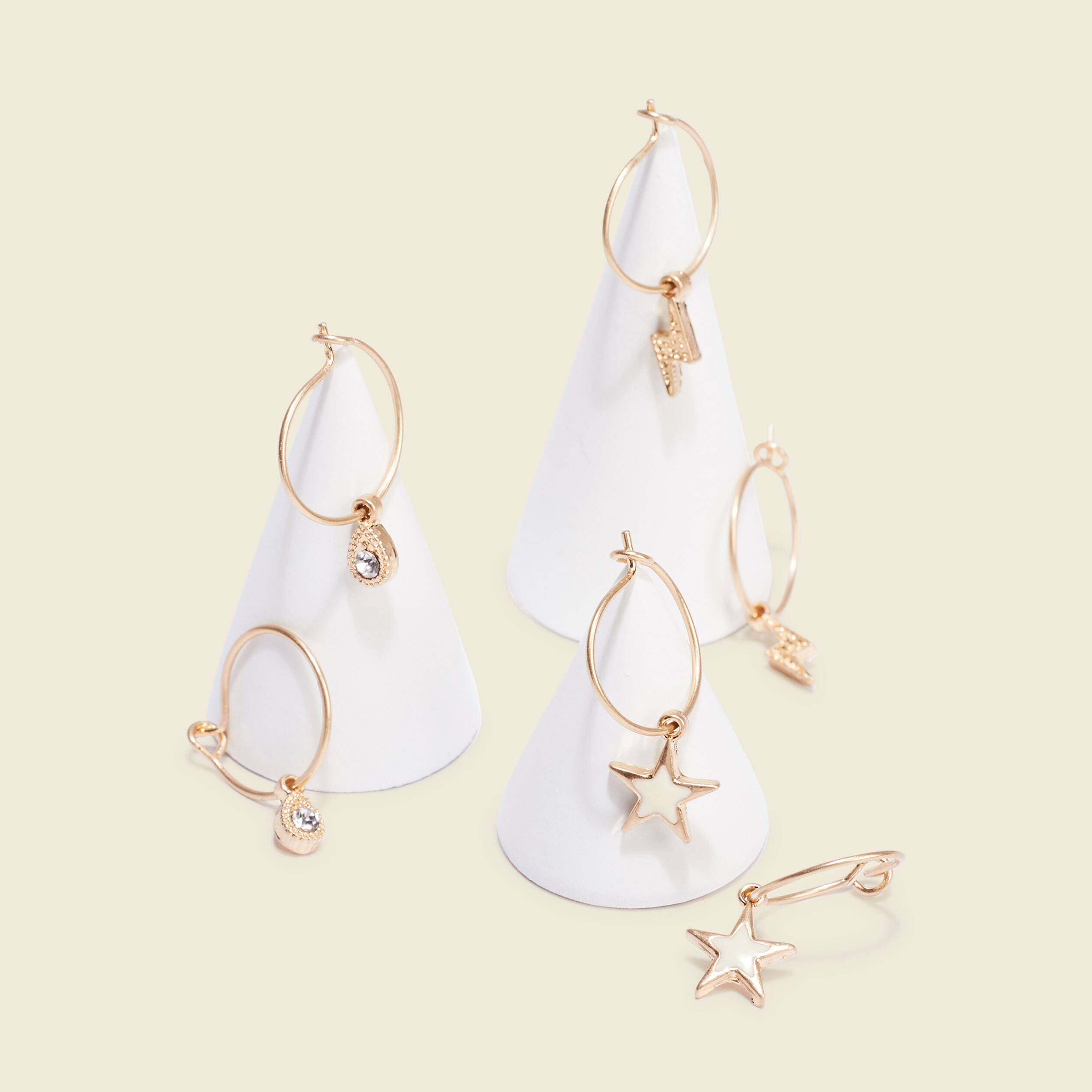 Lot 3 boucles d'oreilles couleur or femme