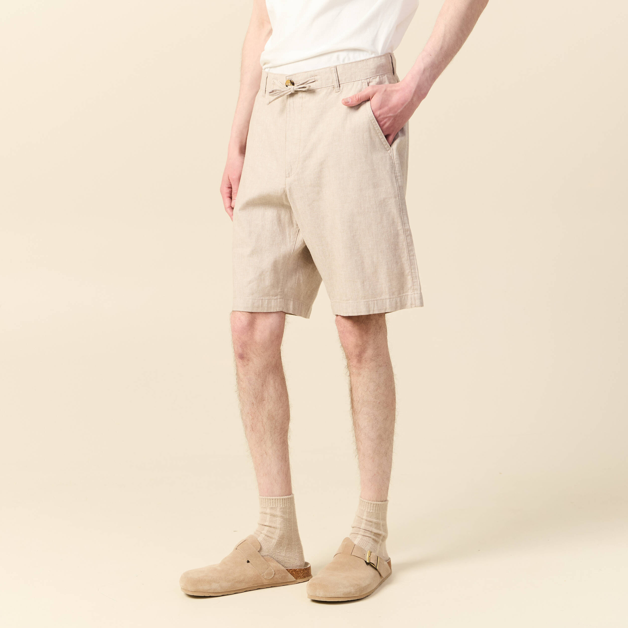 bermuda droit beige homme Bermuda droit beige homme