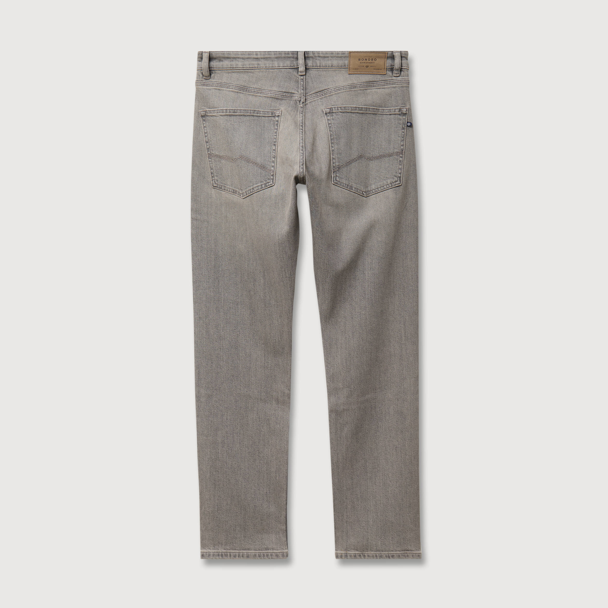 Jeans straight longueur 32 en coton denim snow gris homme