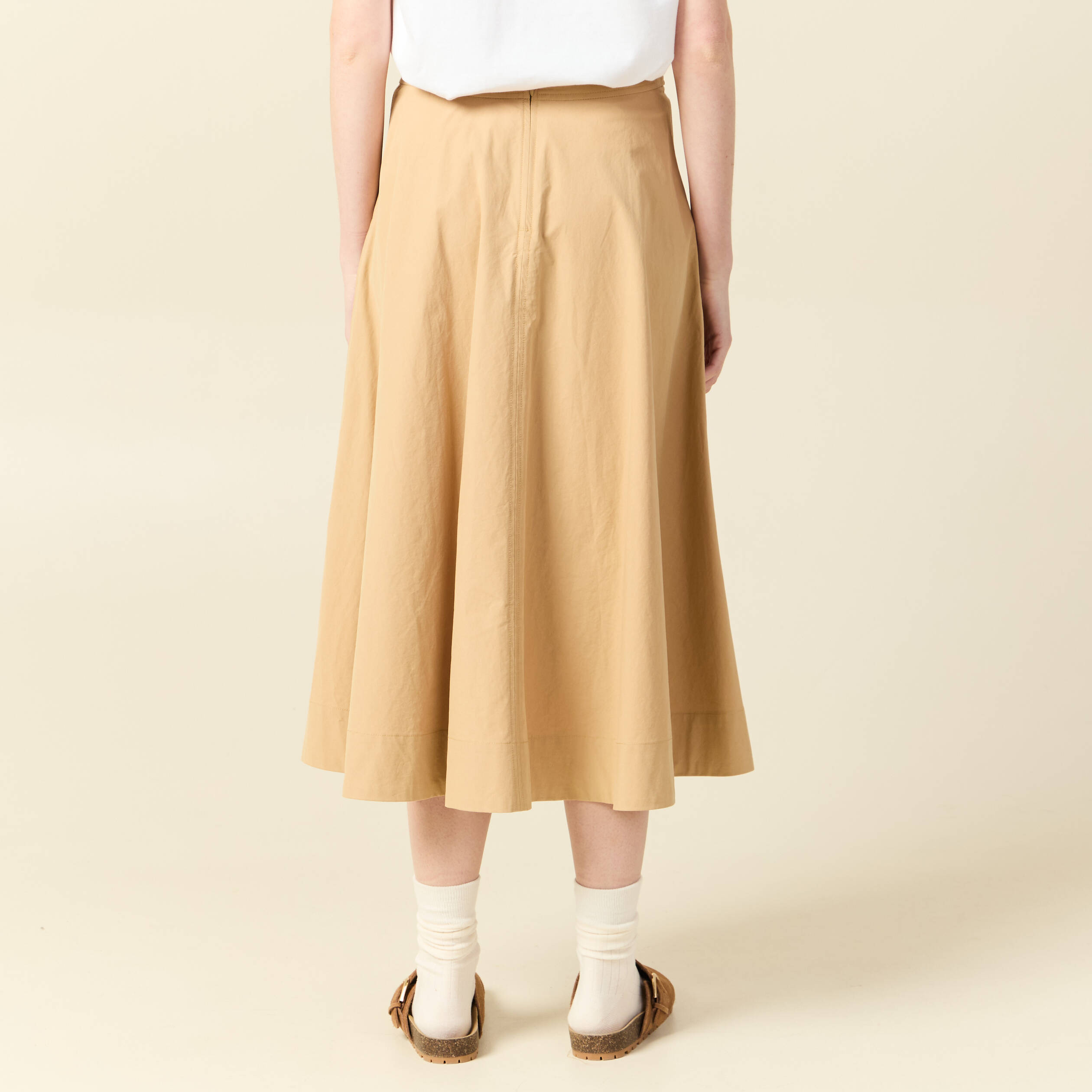 Jupe en coton beige femme