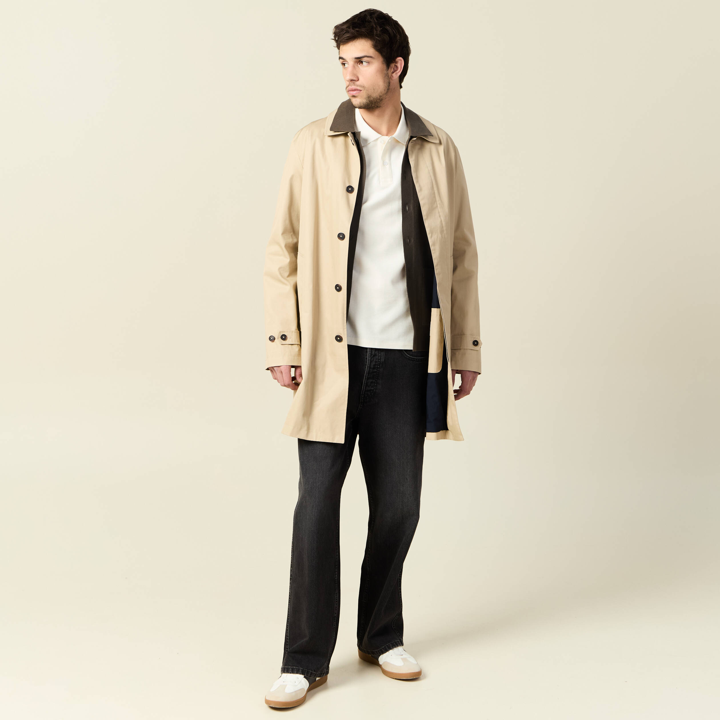 Polo manches courtes ecru homme