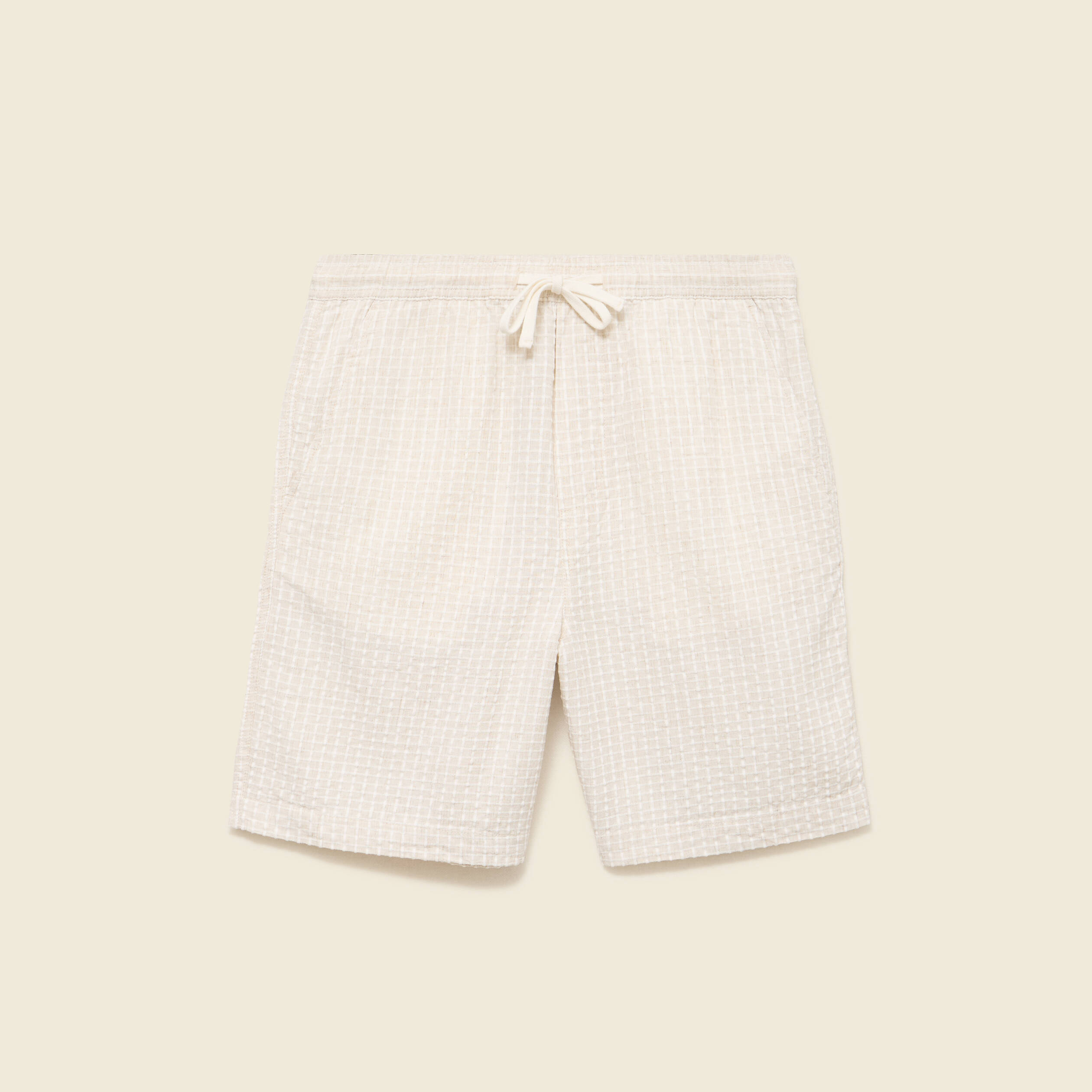 Bermuda coupe droite beige homme