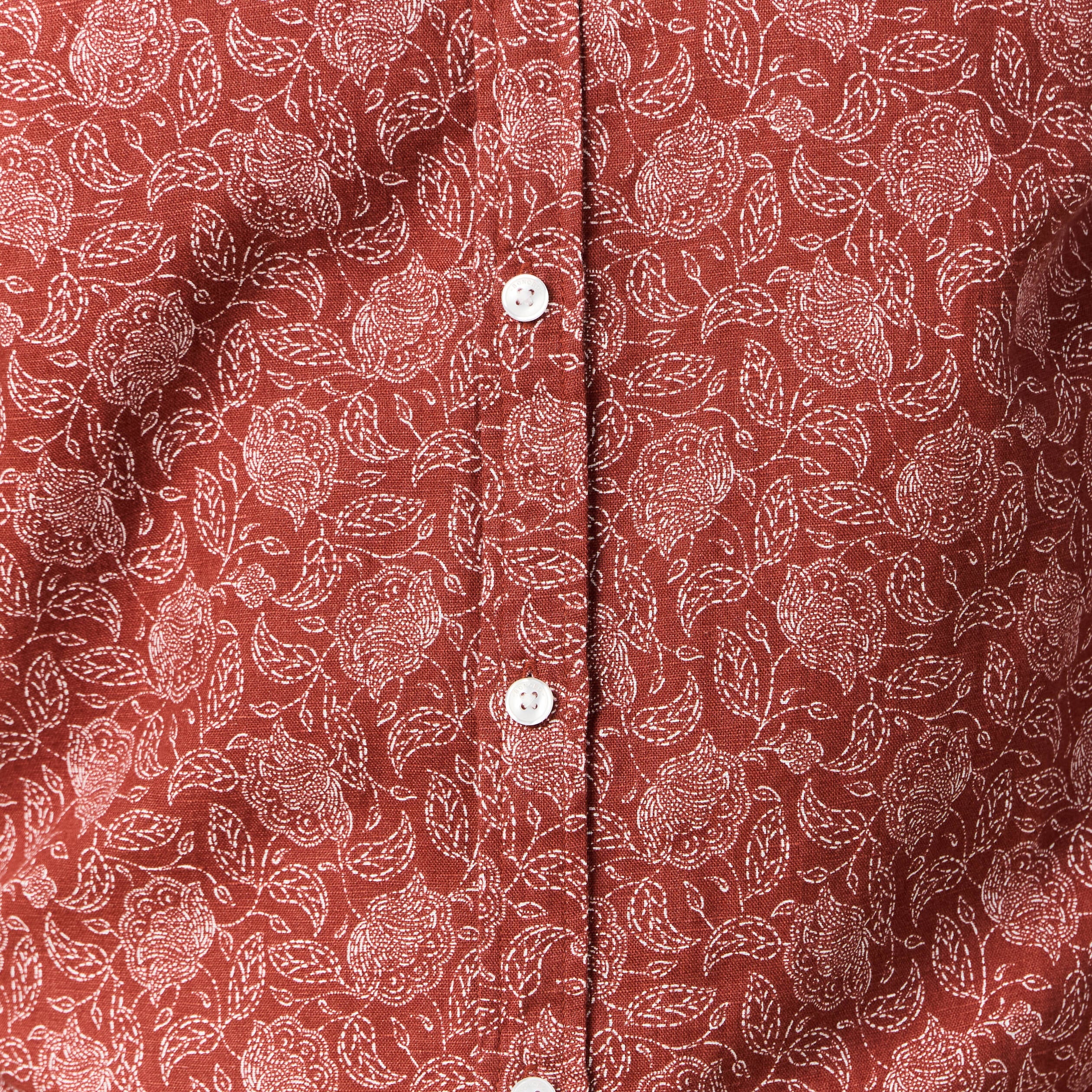 Chemise manches longues marron homme