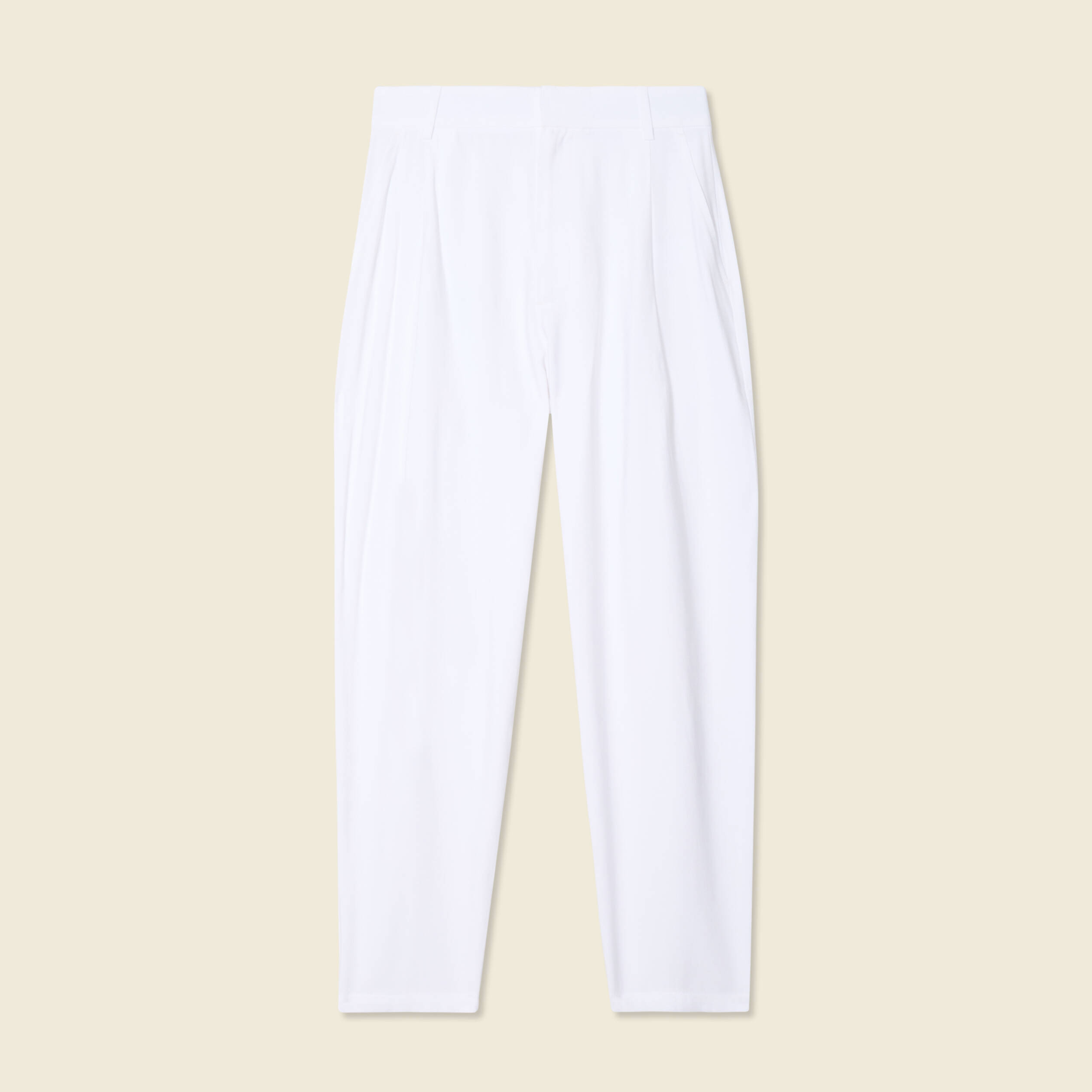 pantalon slouchy taille haute blanc femme Pantalon slouchy taille haute blanc femme