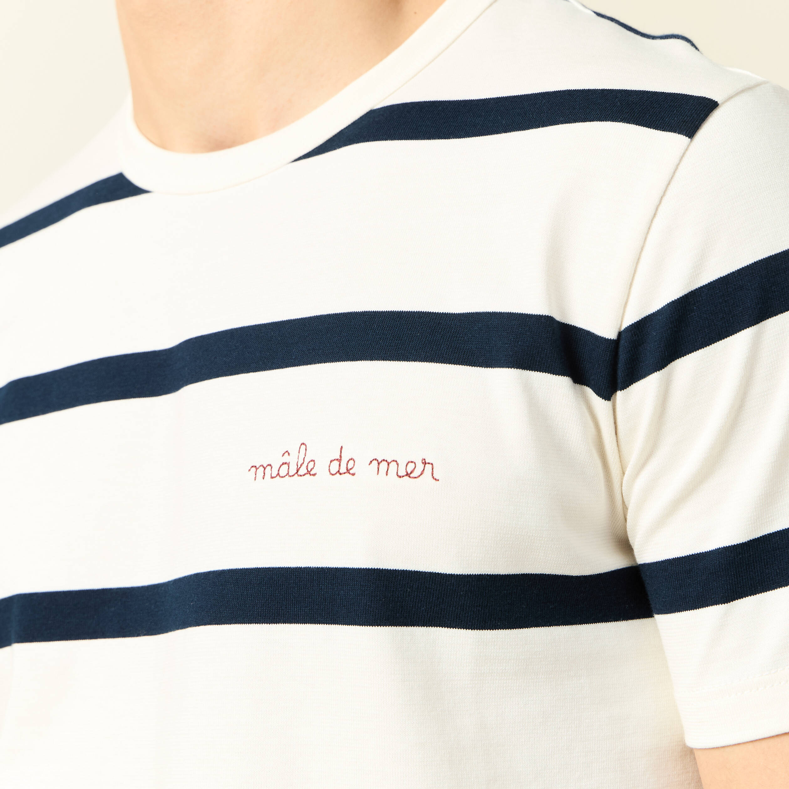 T-shirt manches courtes ecru homme