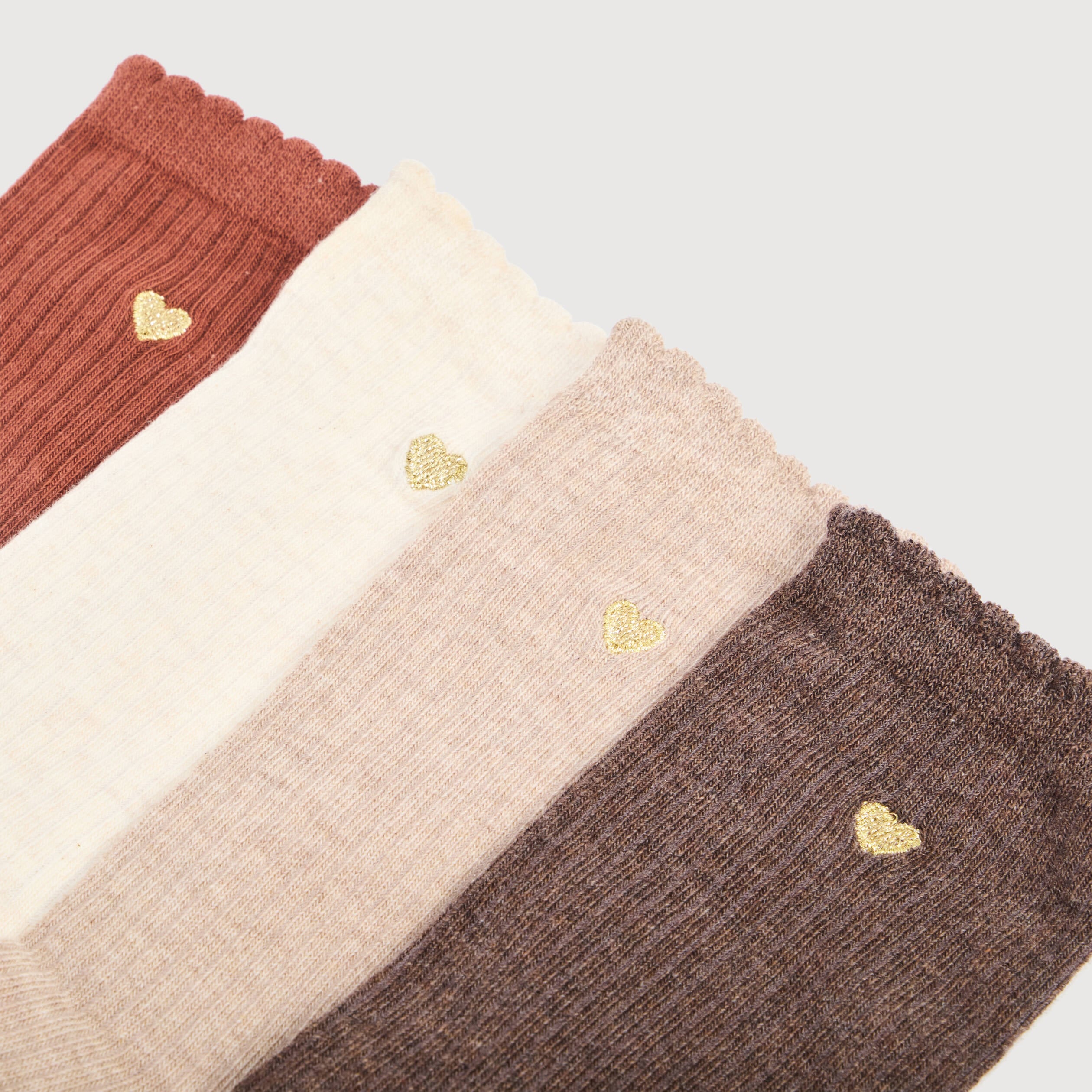 Lot de 4 paires de chaussettes marron fonc&eacute; femme
