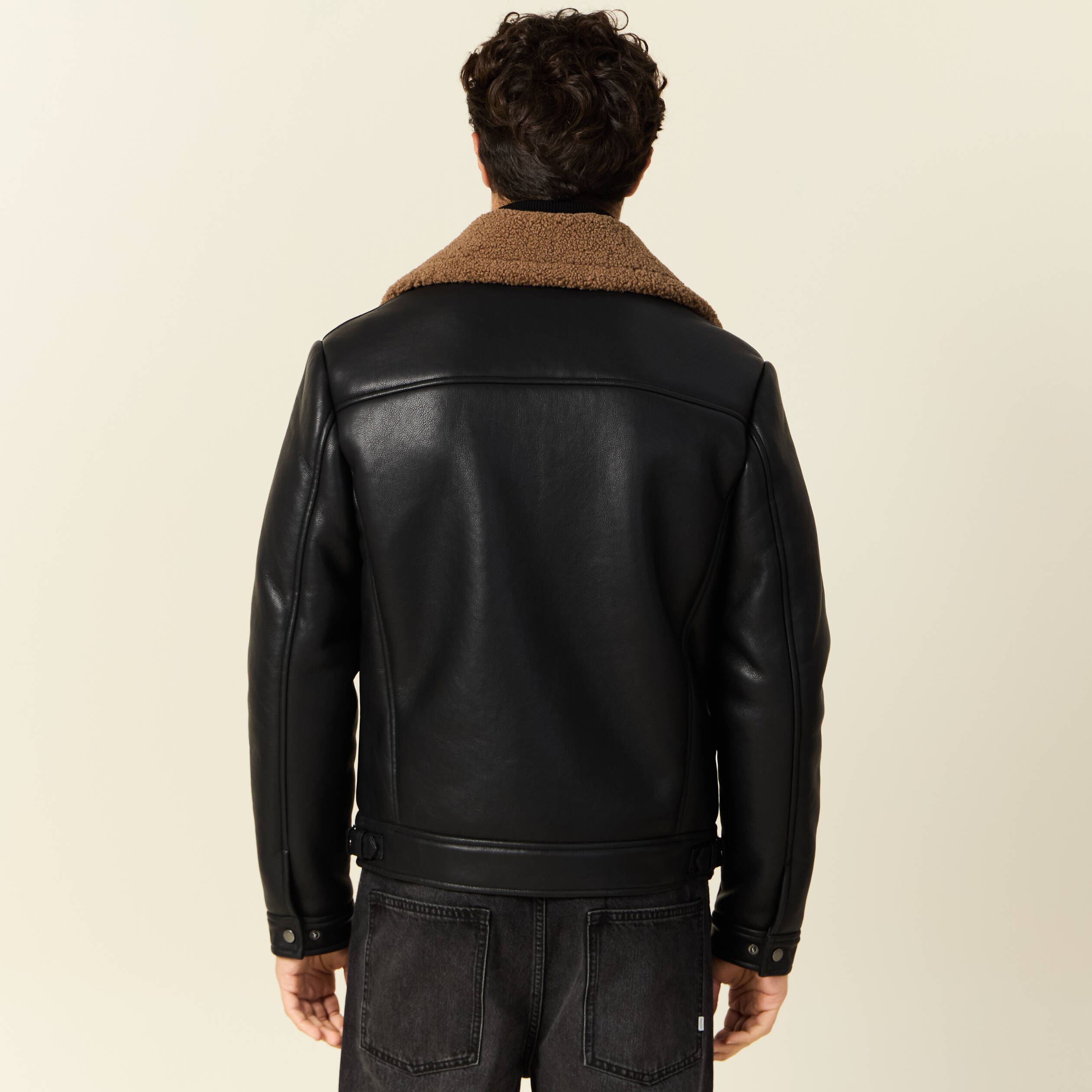 blouson aviateur simili cuir noir homme Blouson aviateur simili cuir noir homme