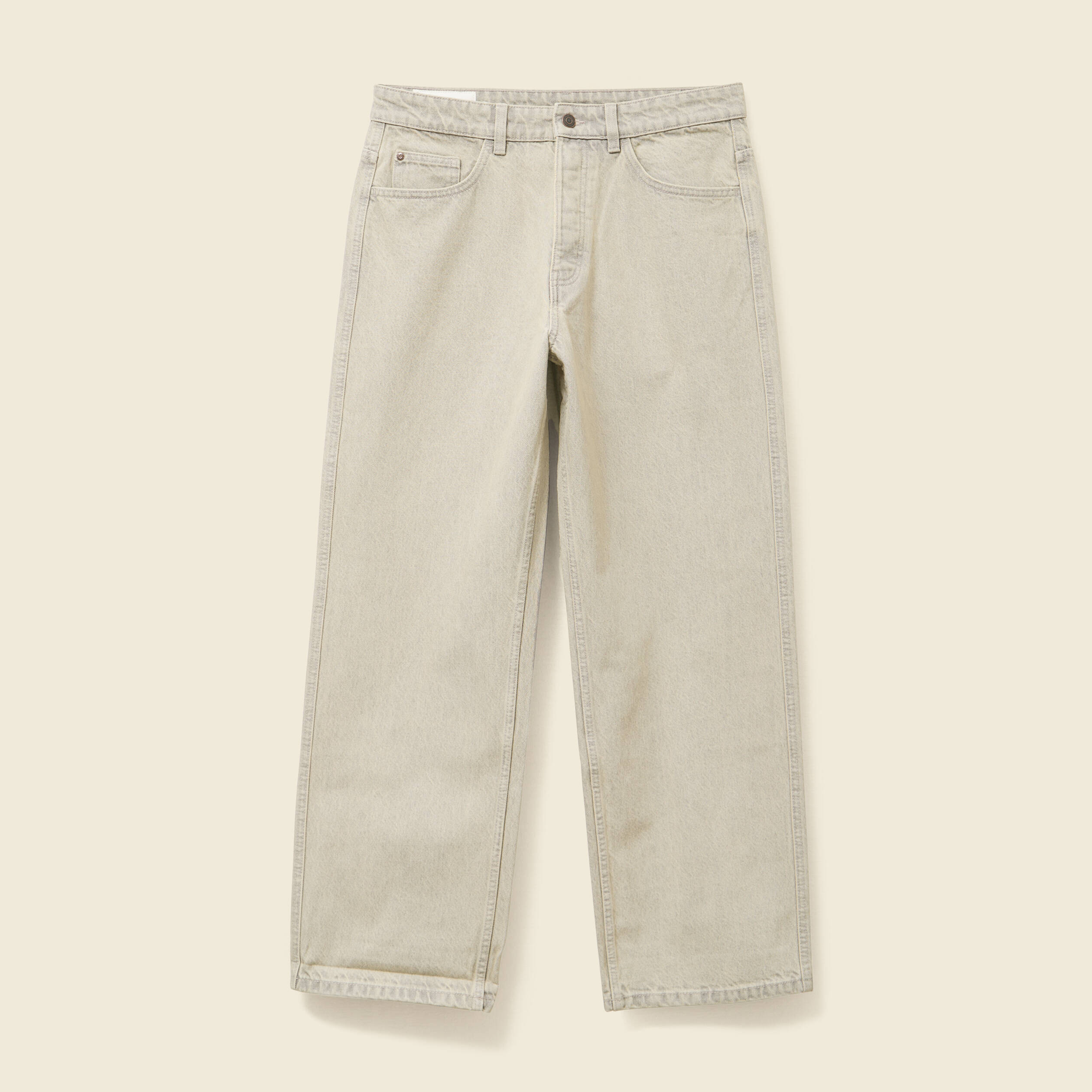 jeans large 5 poches denim beige homme Jeans large 5 poches denim beige homme