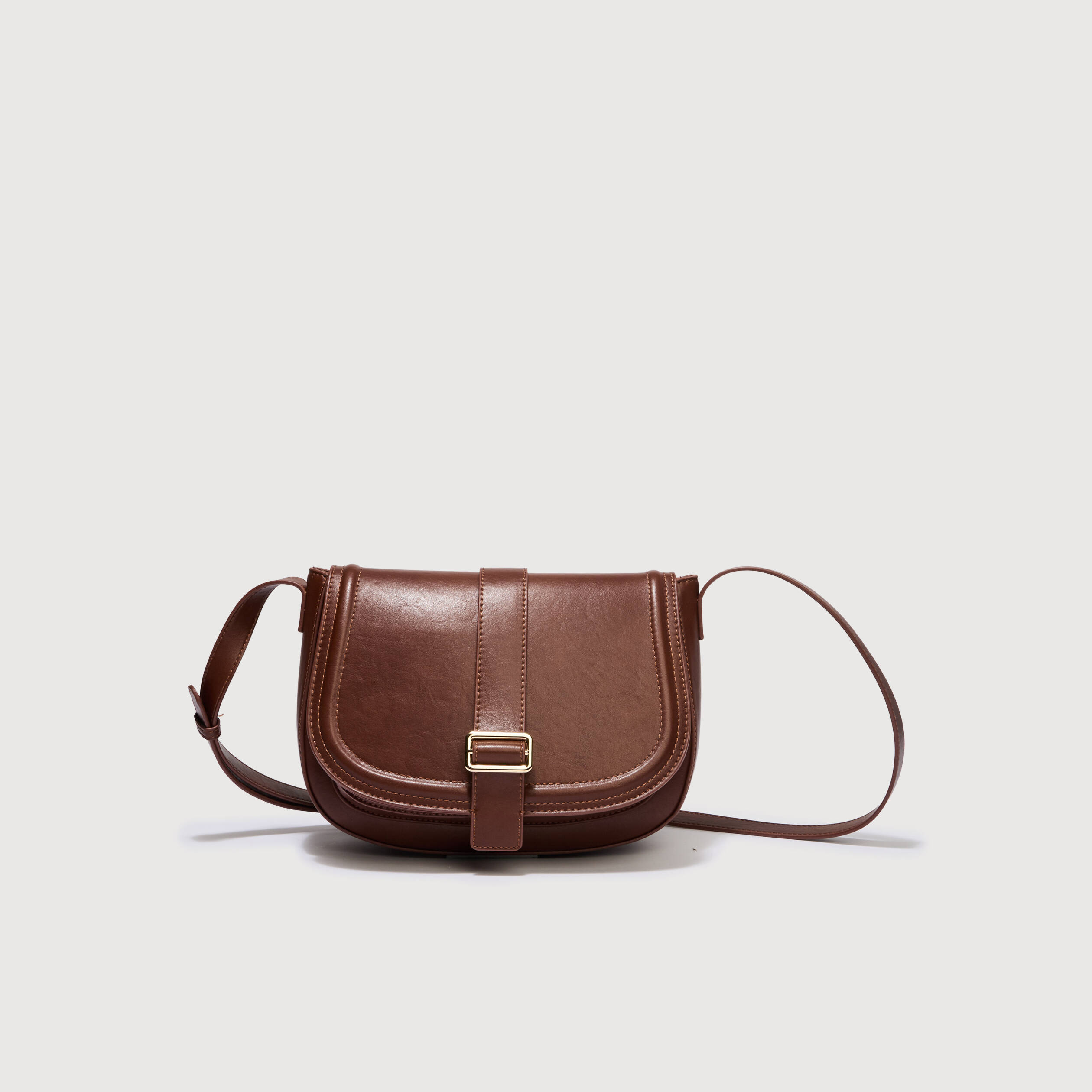 Sac bandouli&egrave;re avec doublure marron fonc&eacute; femme