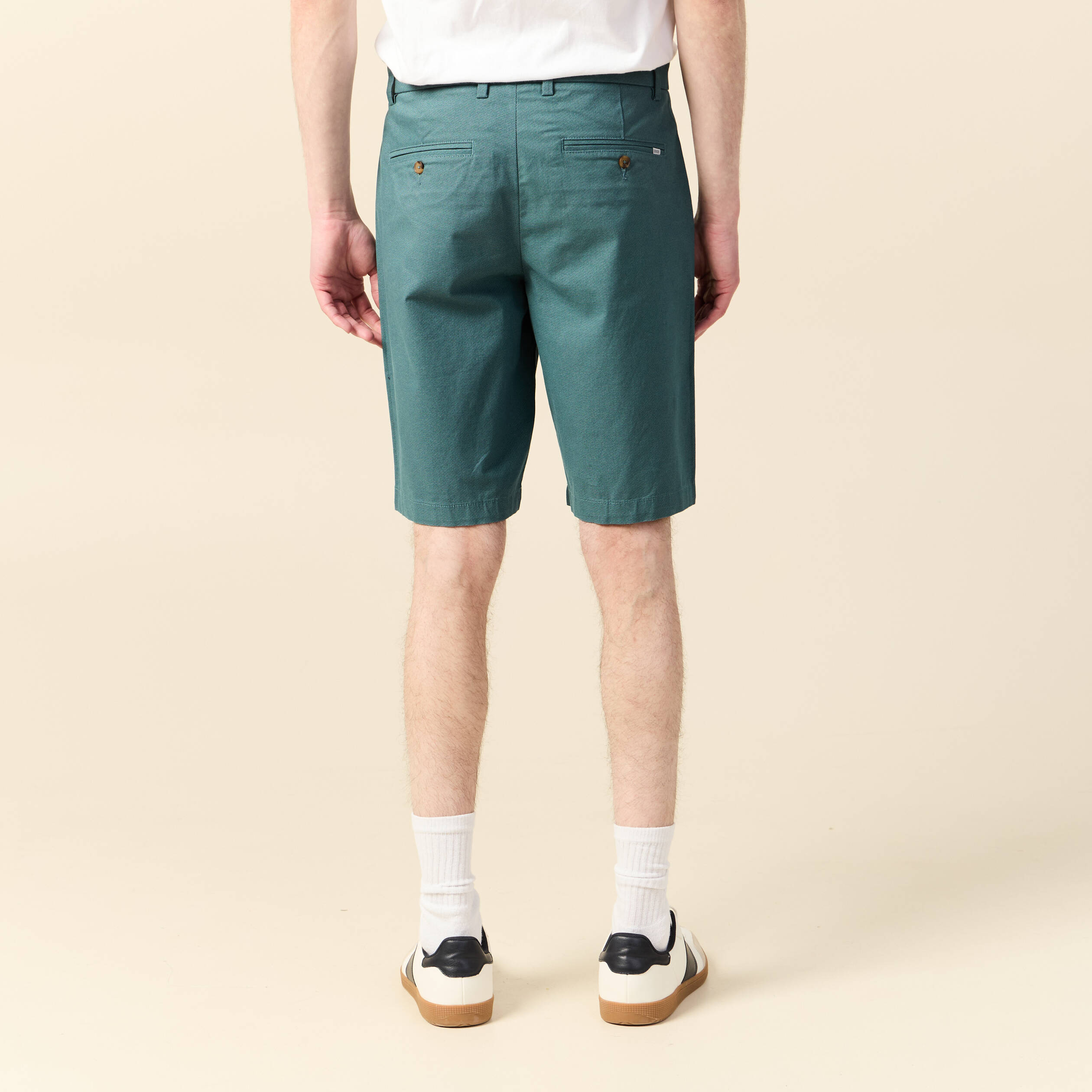 bermuda droit eco responsable vert fonce homme Bermuda droit éco-responsable vert foncé homme