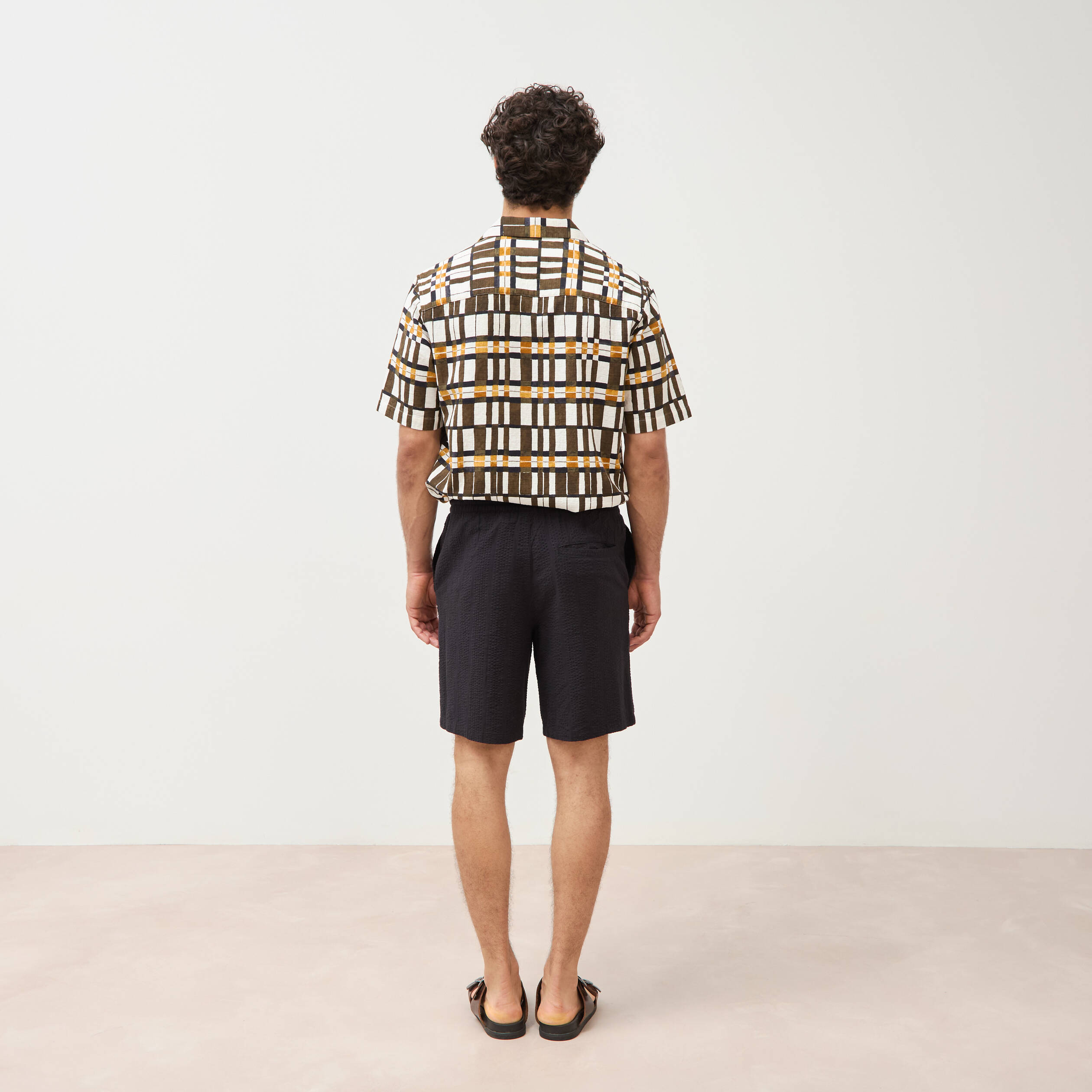 Short en coton noir homme