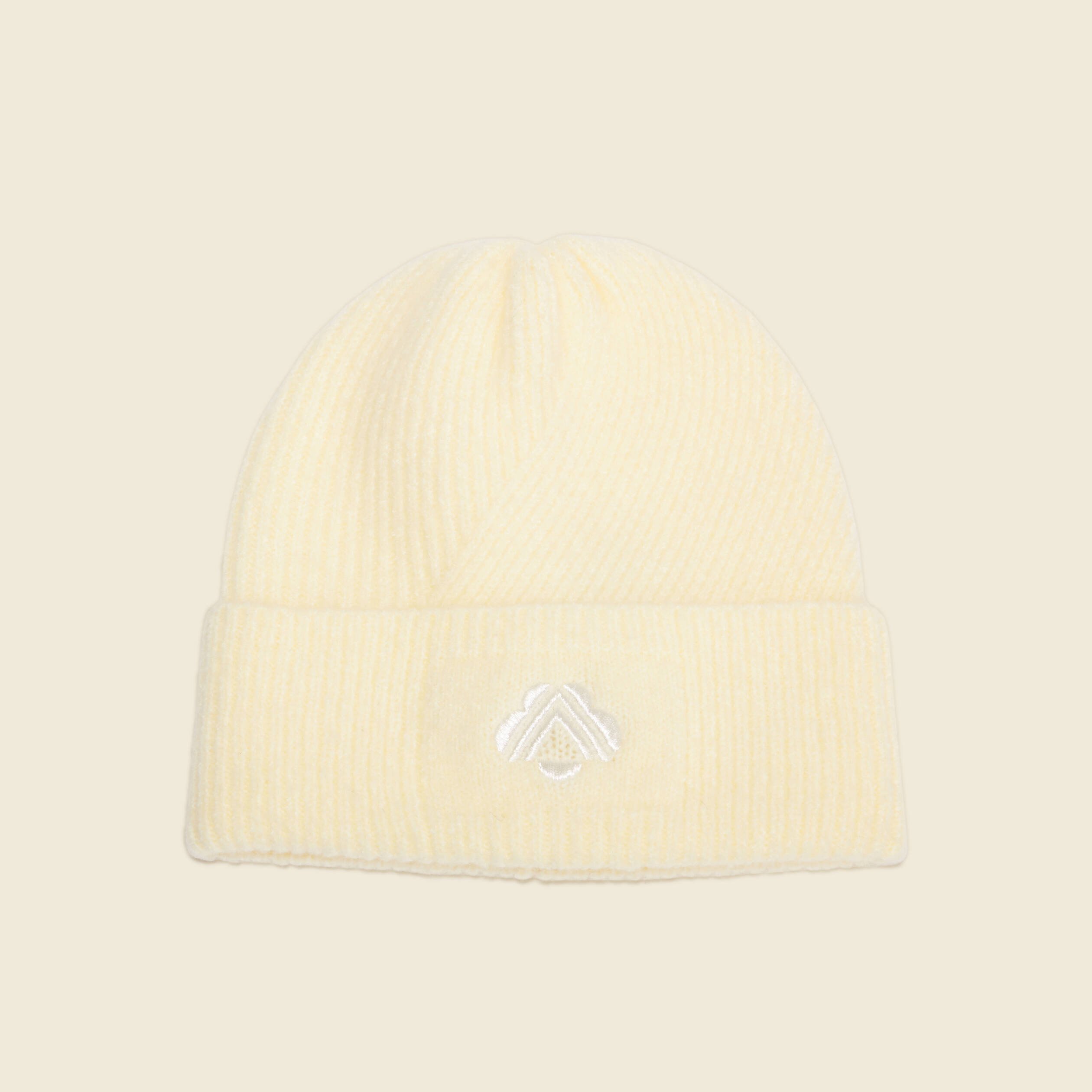 Bonnet tricoté jaune clair femme