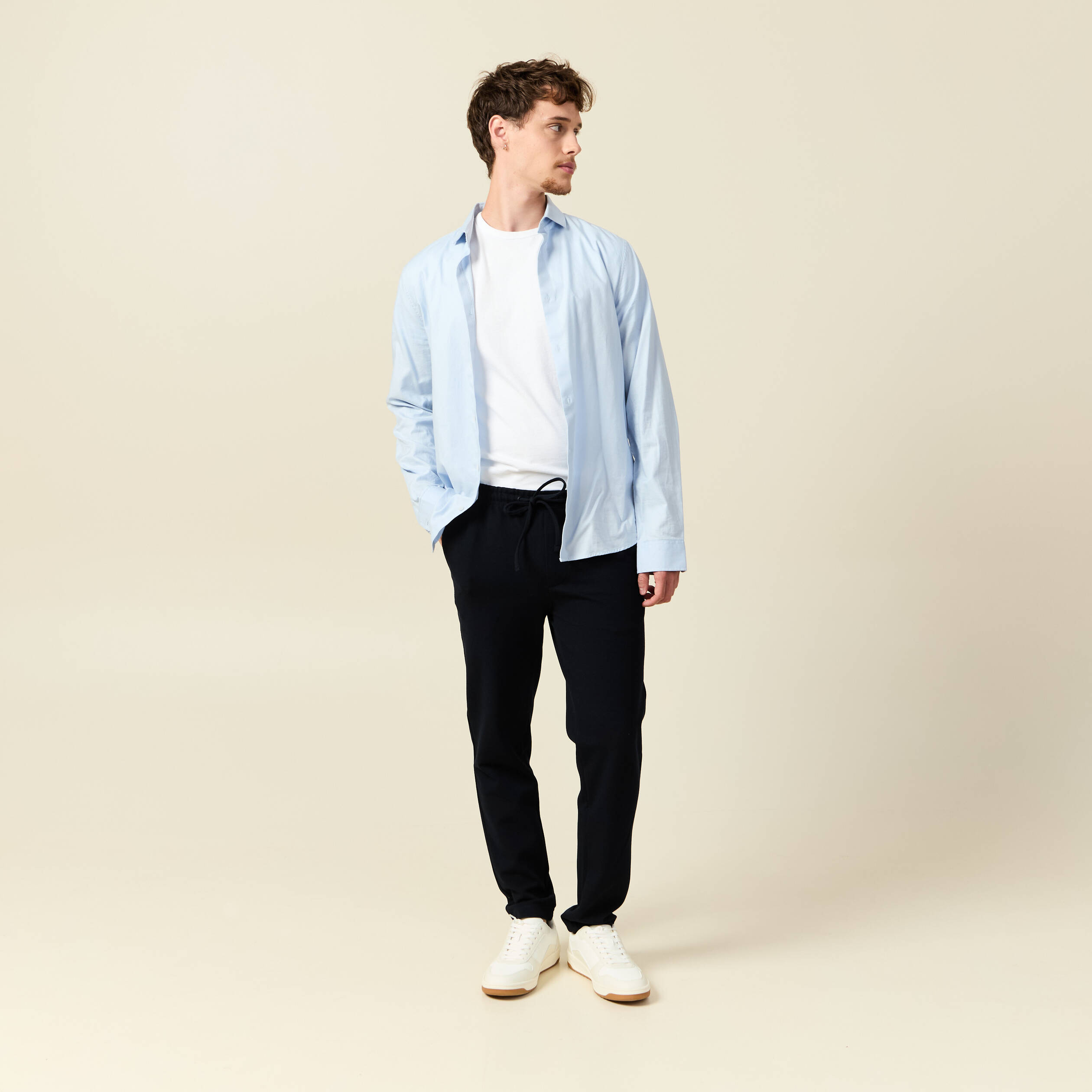 Pantalon chino jogger bleu marine homme