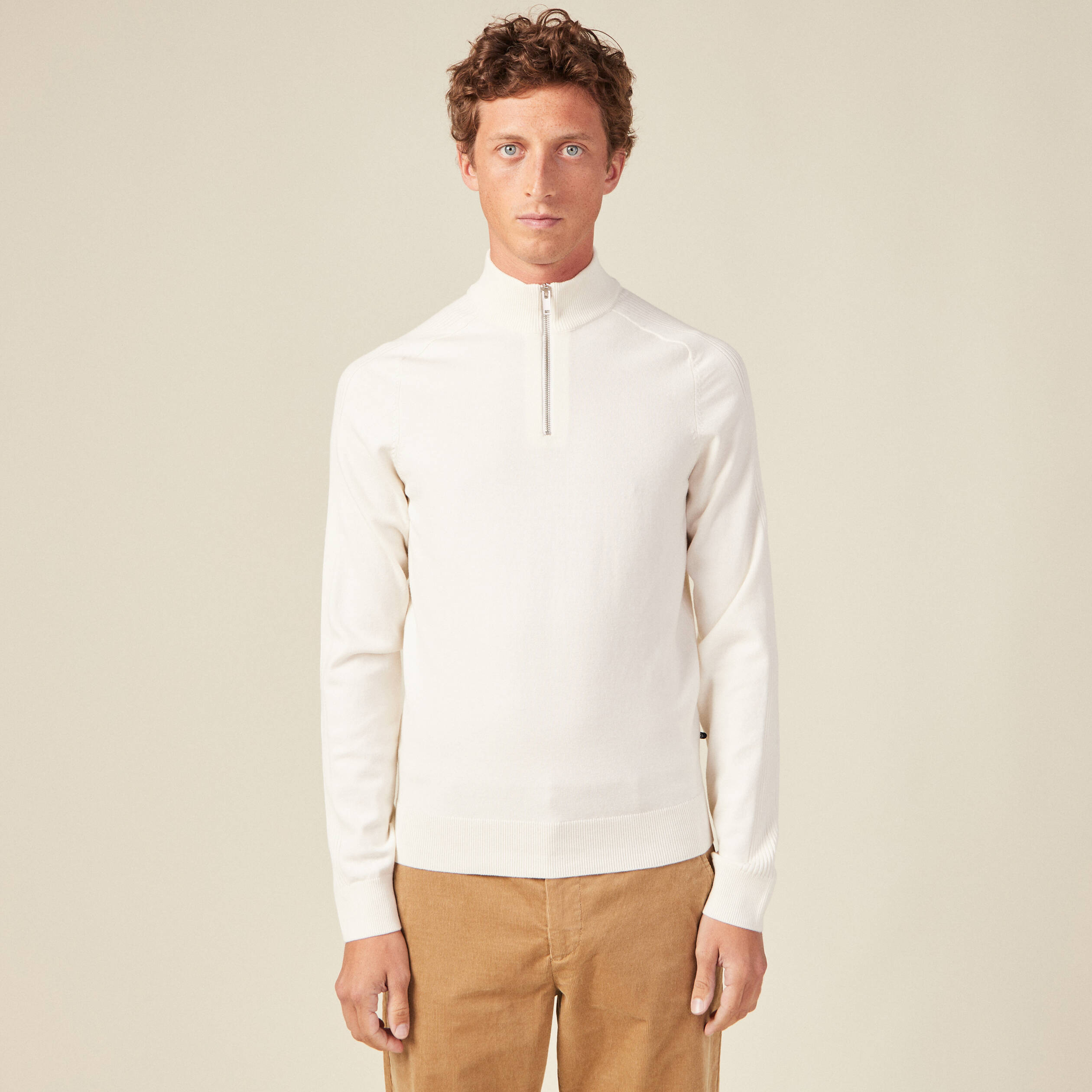 Pull manches longues ecru homme