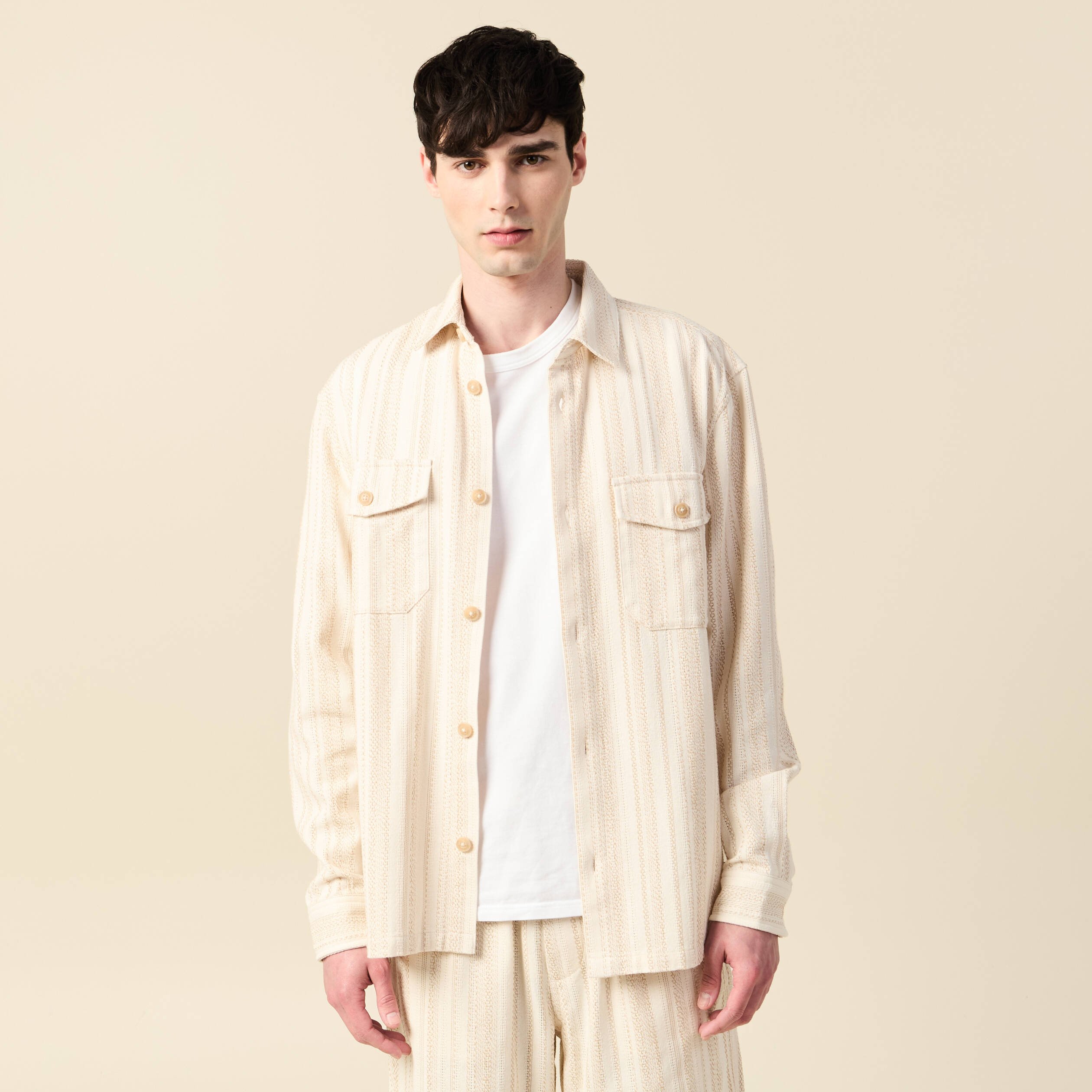 surchemise manches longues ecru homme Surchemise manches longues ecru homme