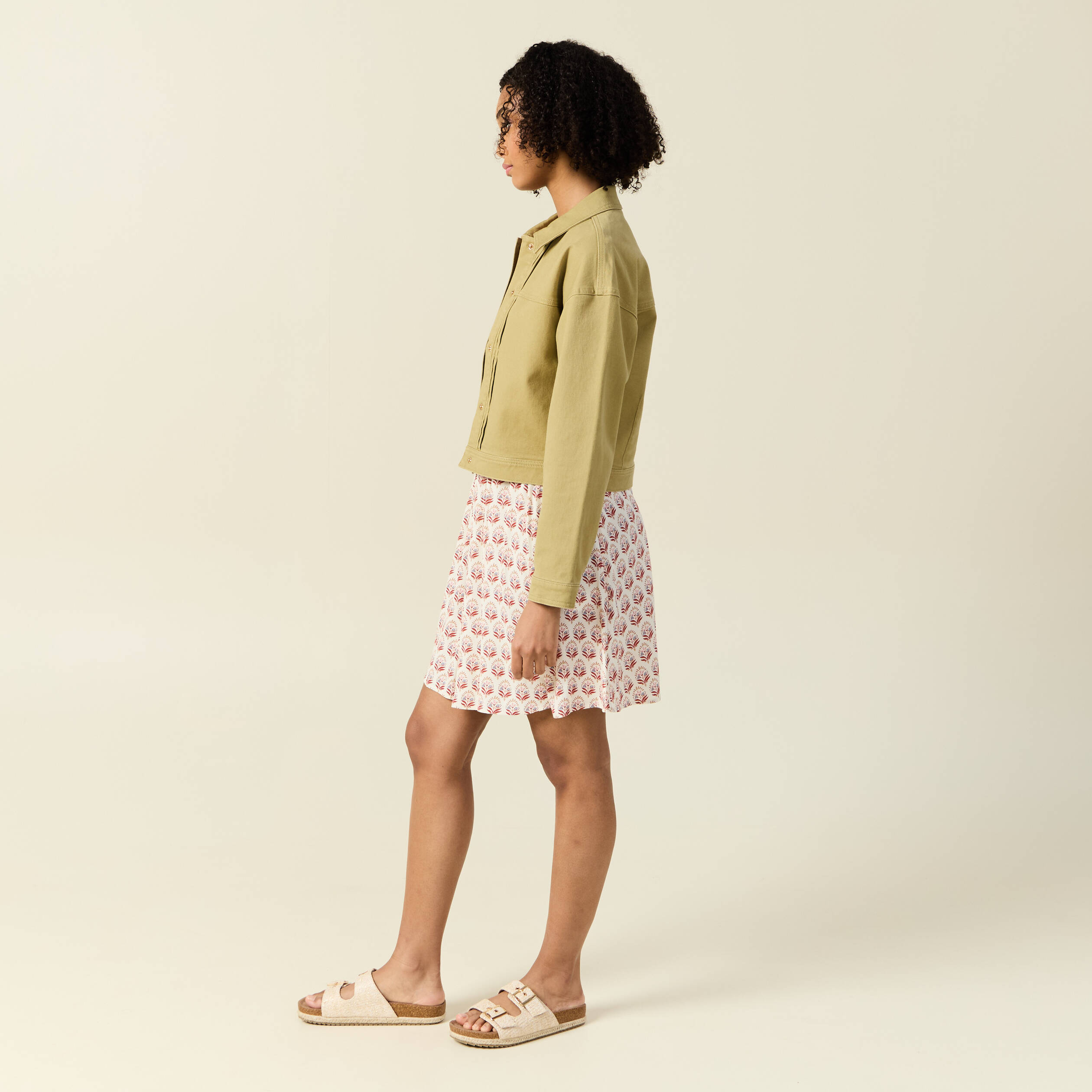 blouson boutonne vert olive femme Blouson boutonné vert olive femme
