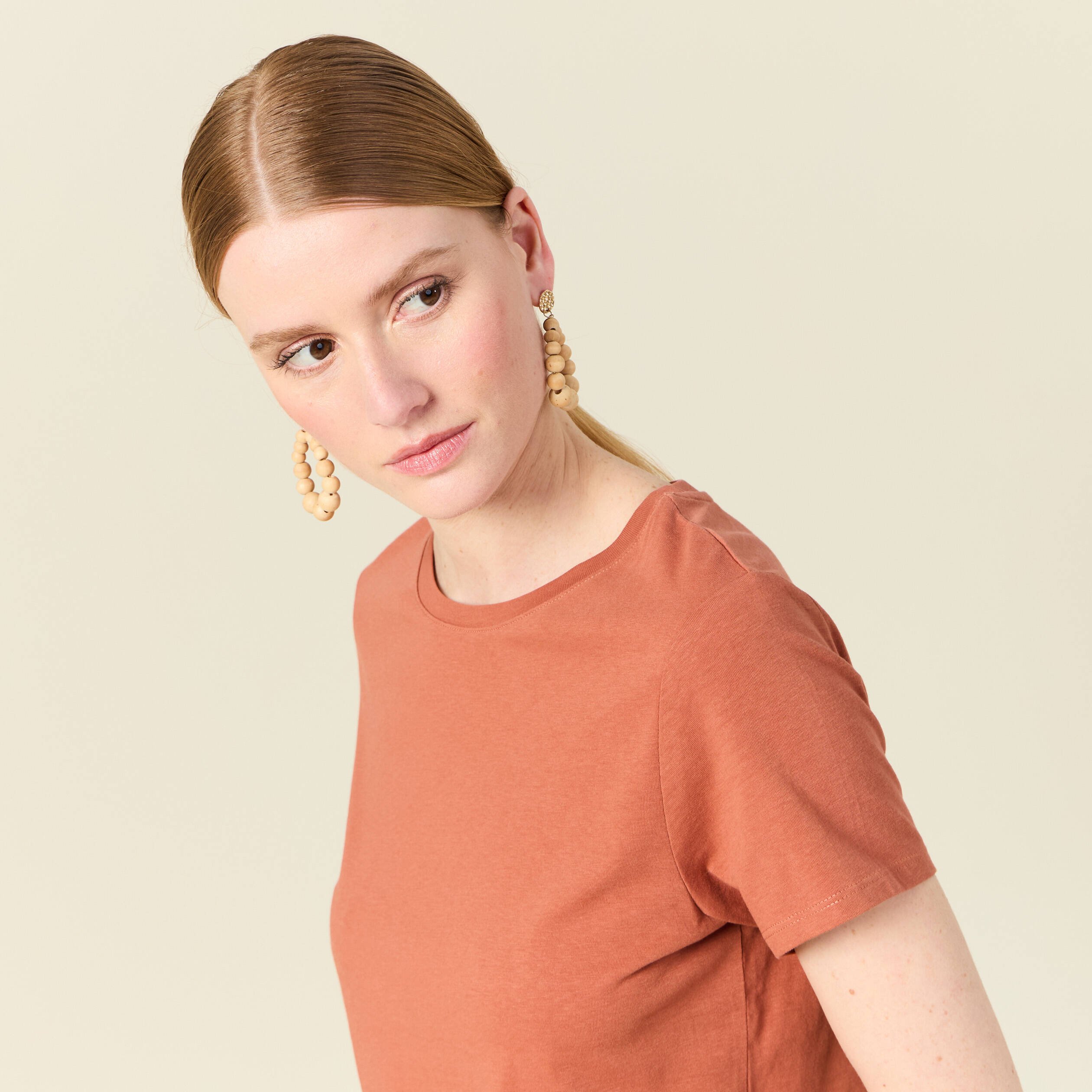 t shirt manches courtes orange femme T-shirt manches courtes orange femme