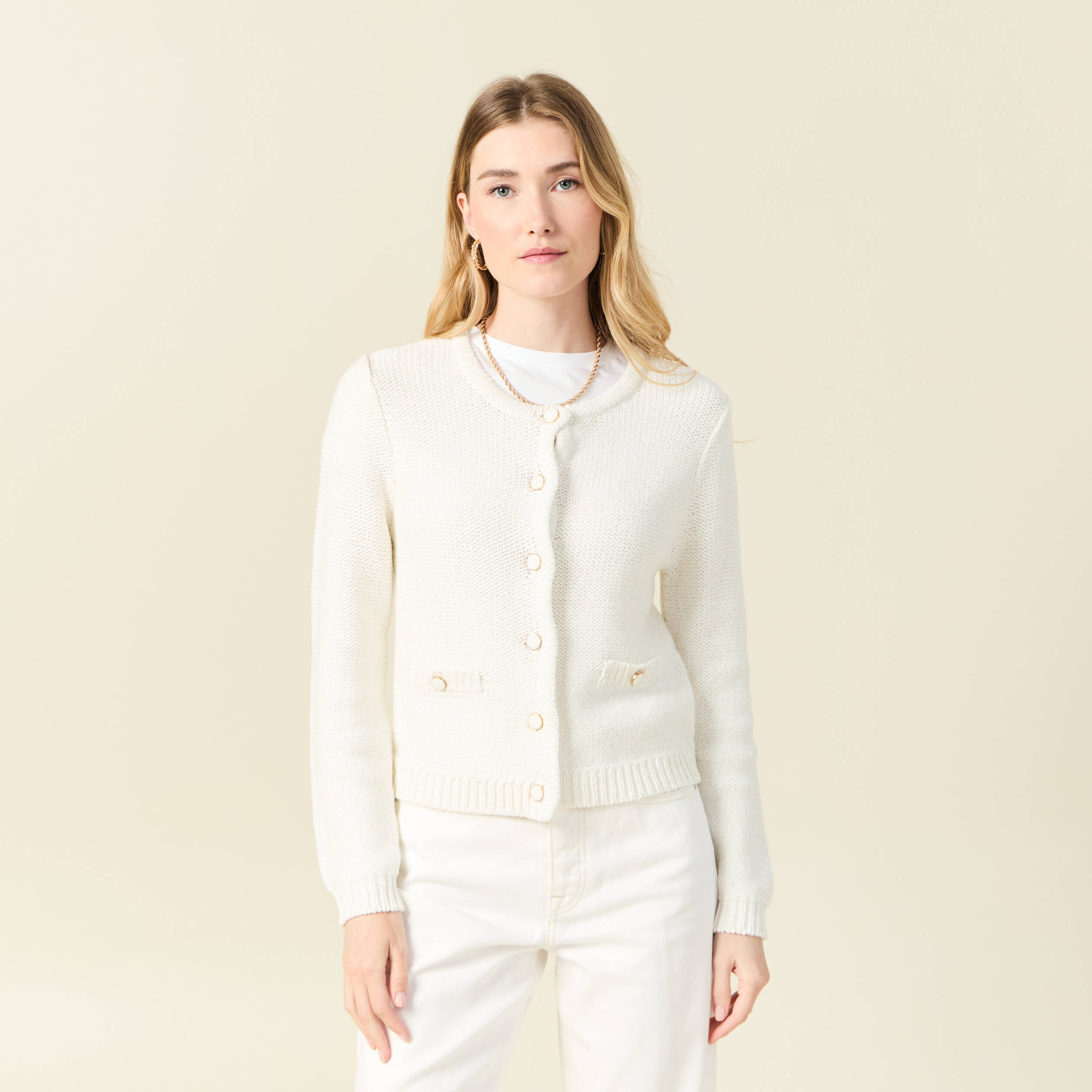 gilet eco responsable ecru femme Gilet éco-responsable ecru femme