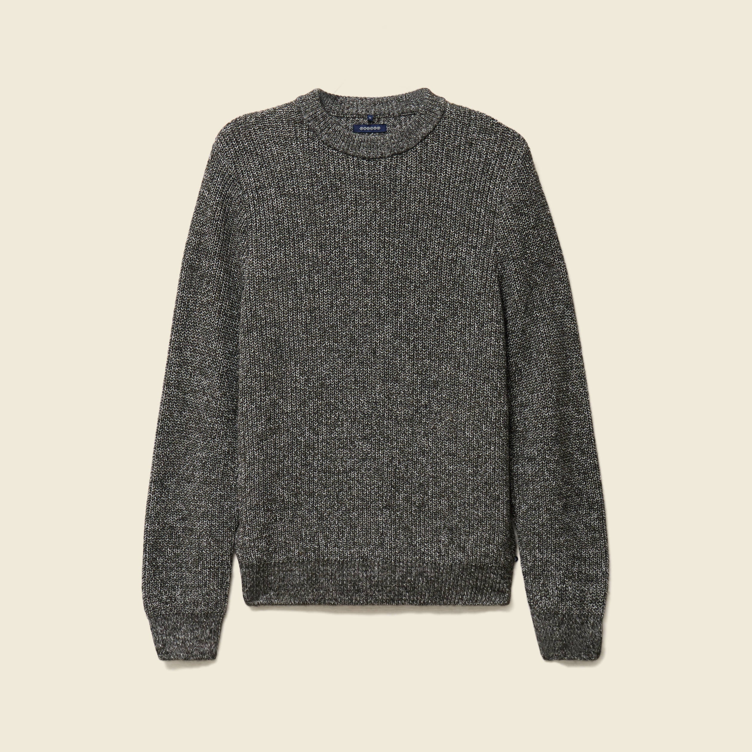 Pull manches longues col rond vert kaki homme