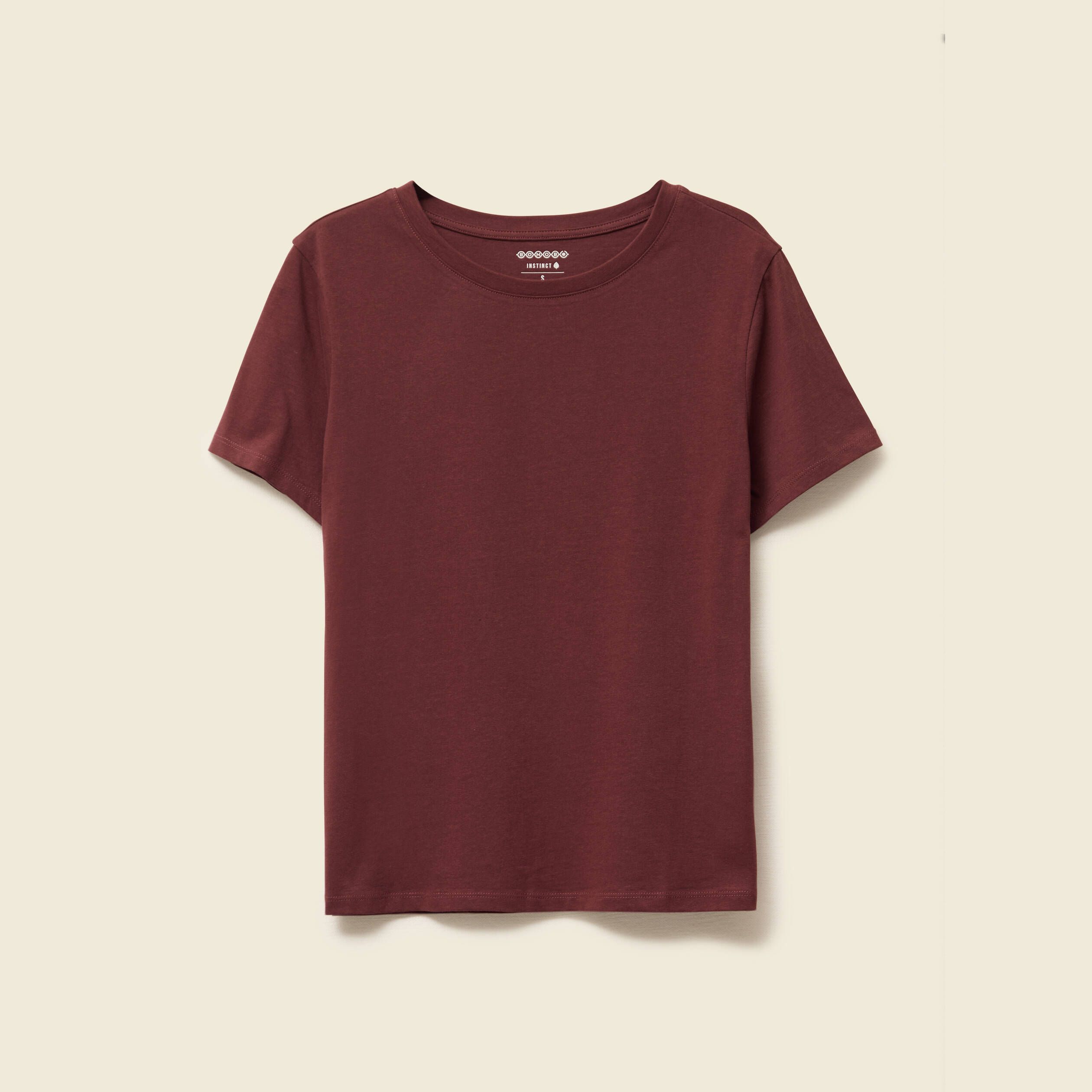 T-shirt manches courtes marron femme