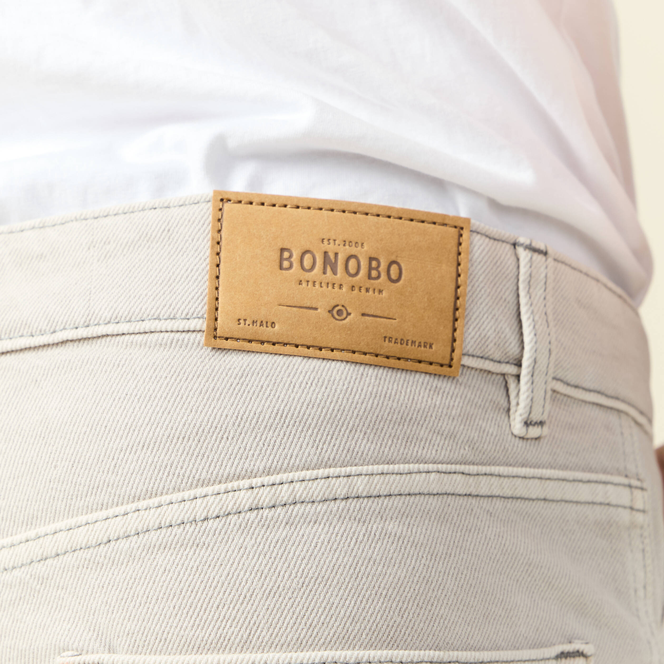bermuda droit en jean denim snow gris homme Bermuda droit en jean denim snow gris homme