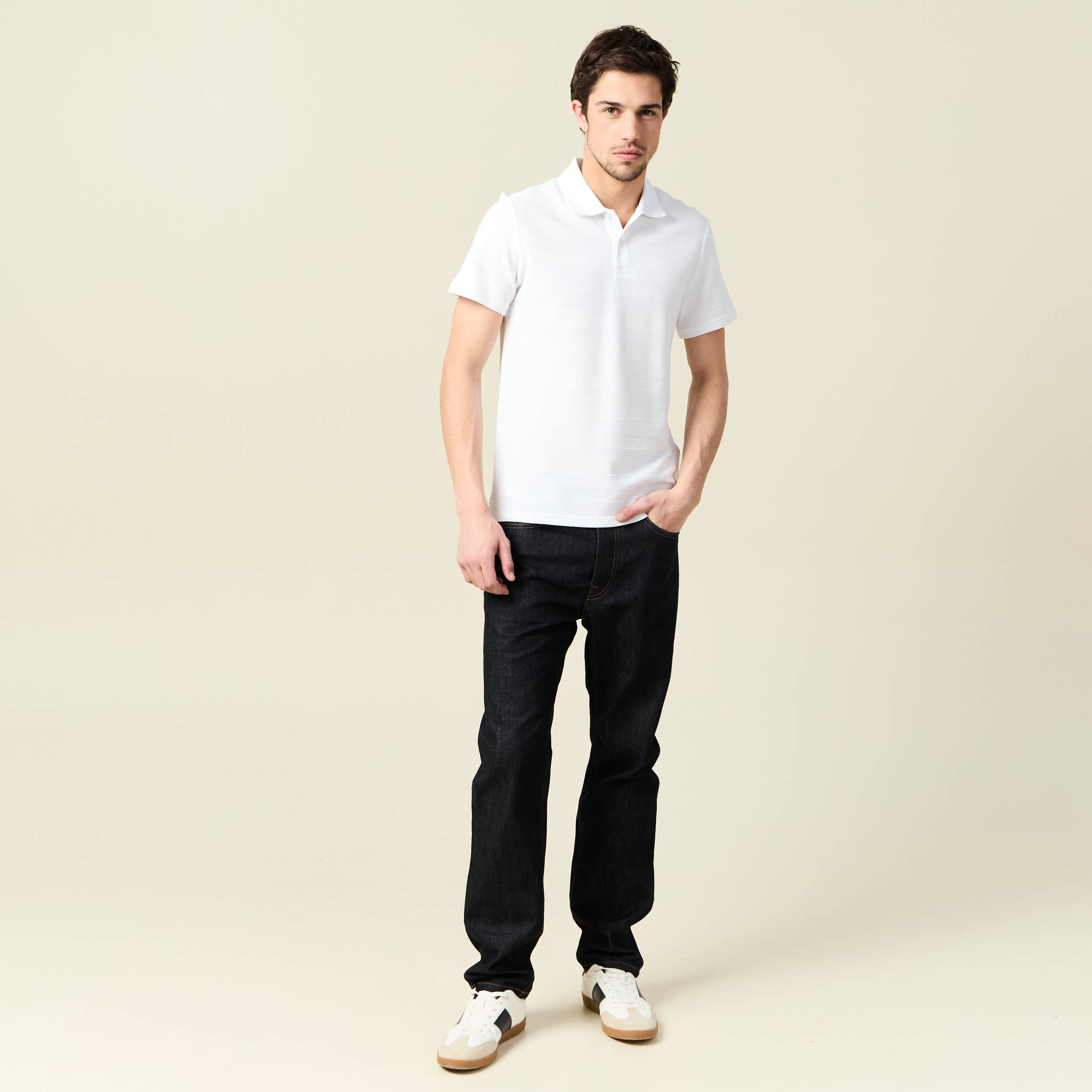 Jeans regular 5 poches denim brut clean homme