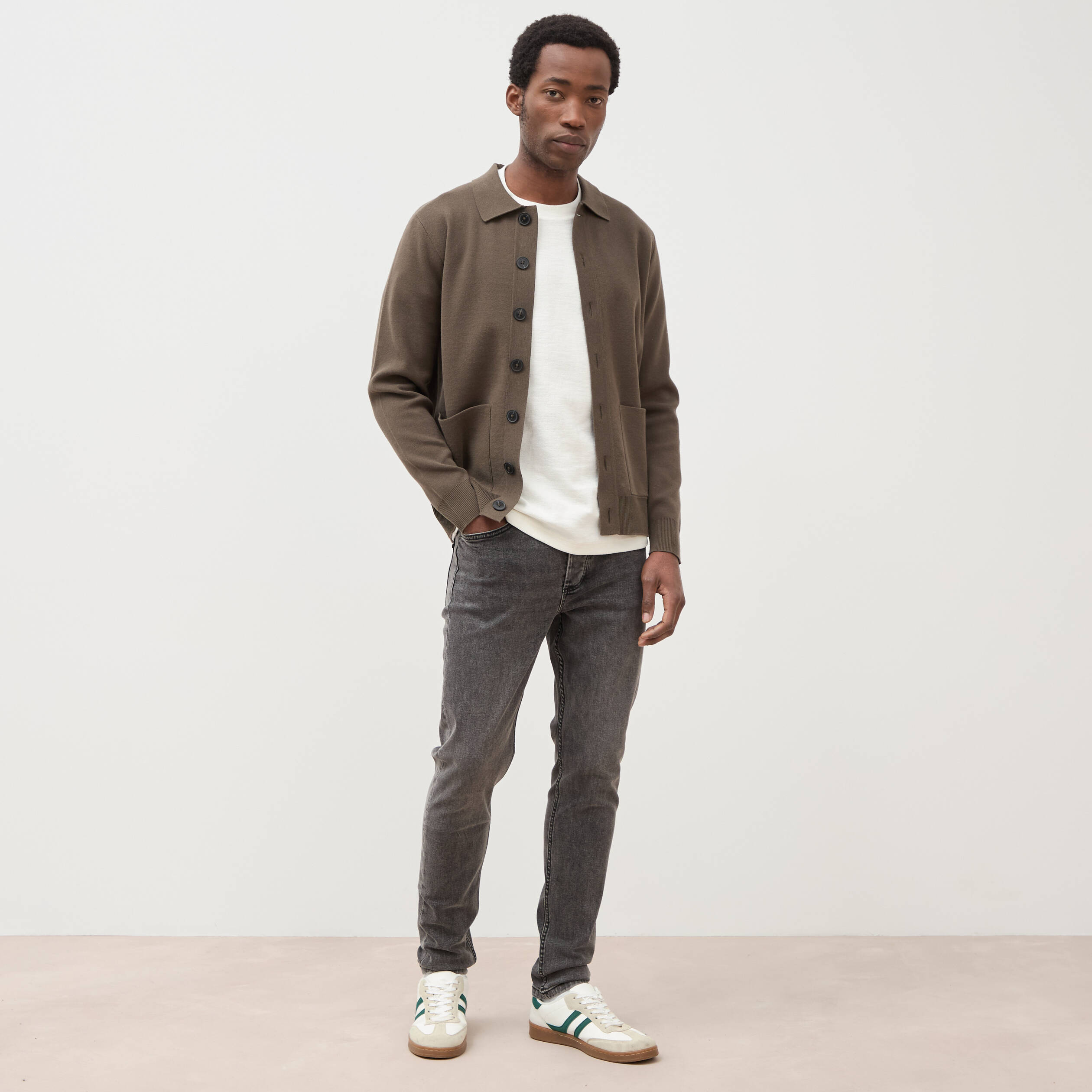 Jeans skinny tapered denim snow noir homme