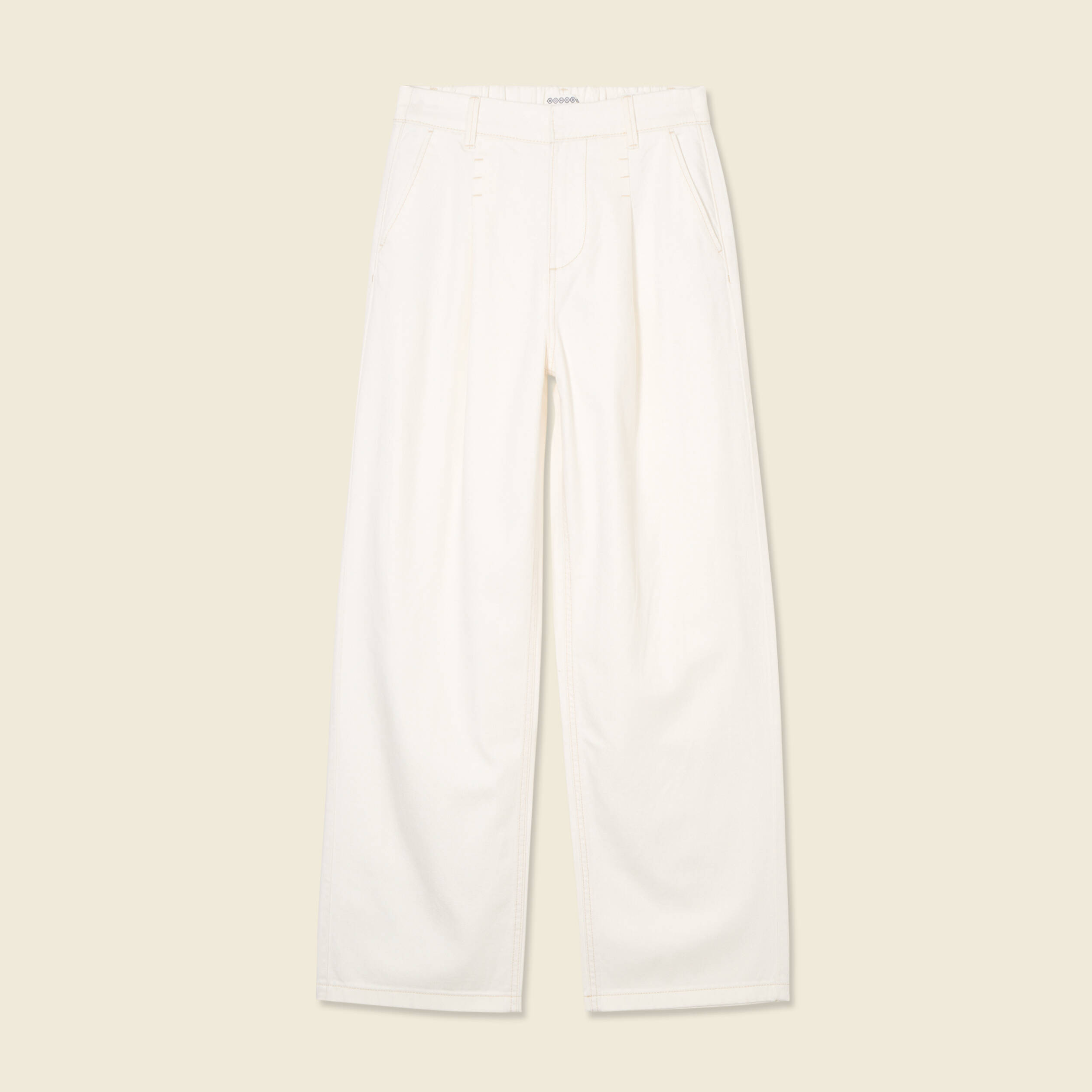 jeans large a pinces denim blanc femme Jeans large à pinces denim blanc femme