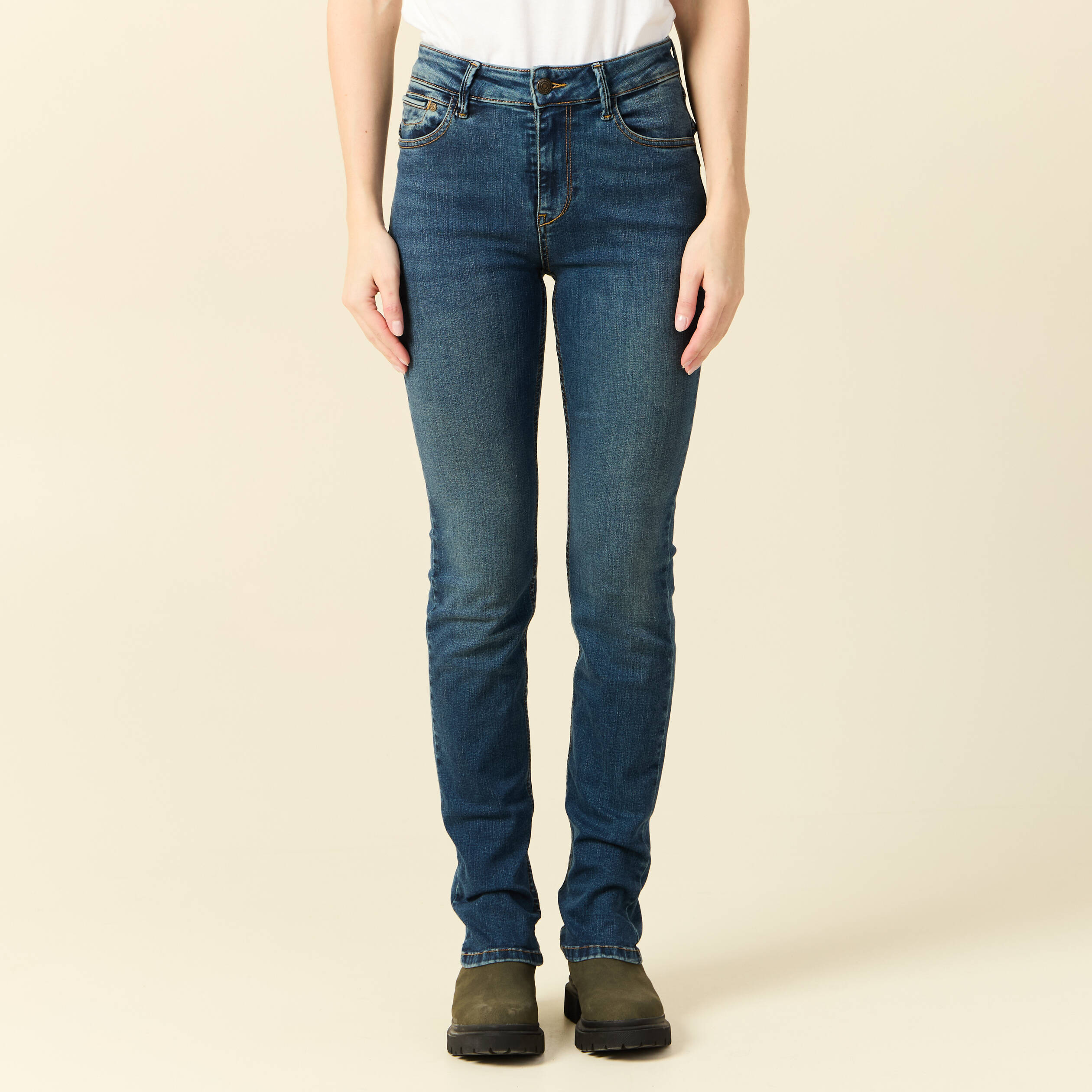 jeans demi regular taille haute denim stone femme Jeans Demi - regular taille haute denim stone femme