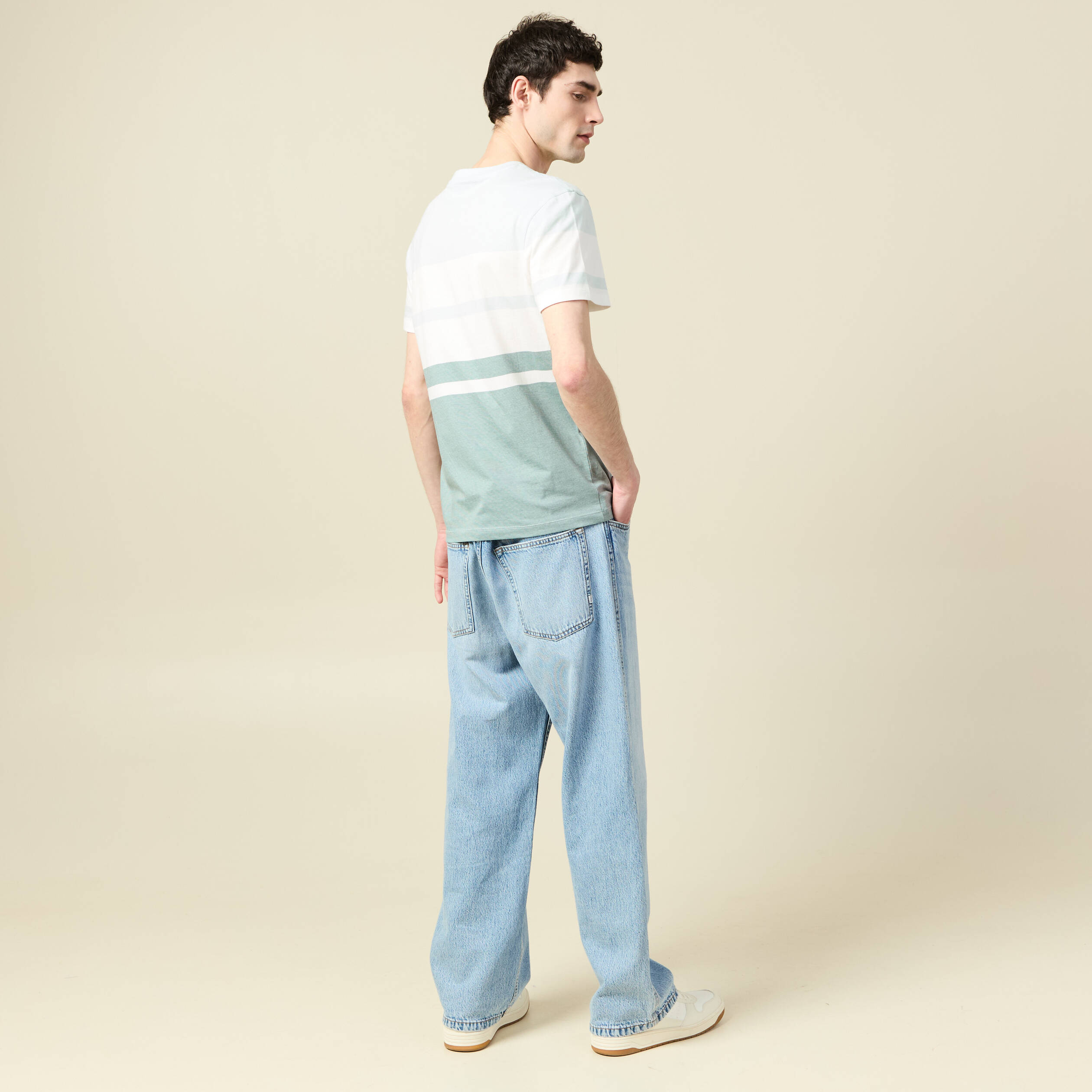 T-shirt manches courtes bleu gris homme