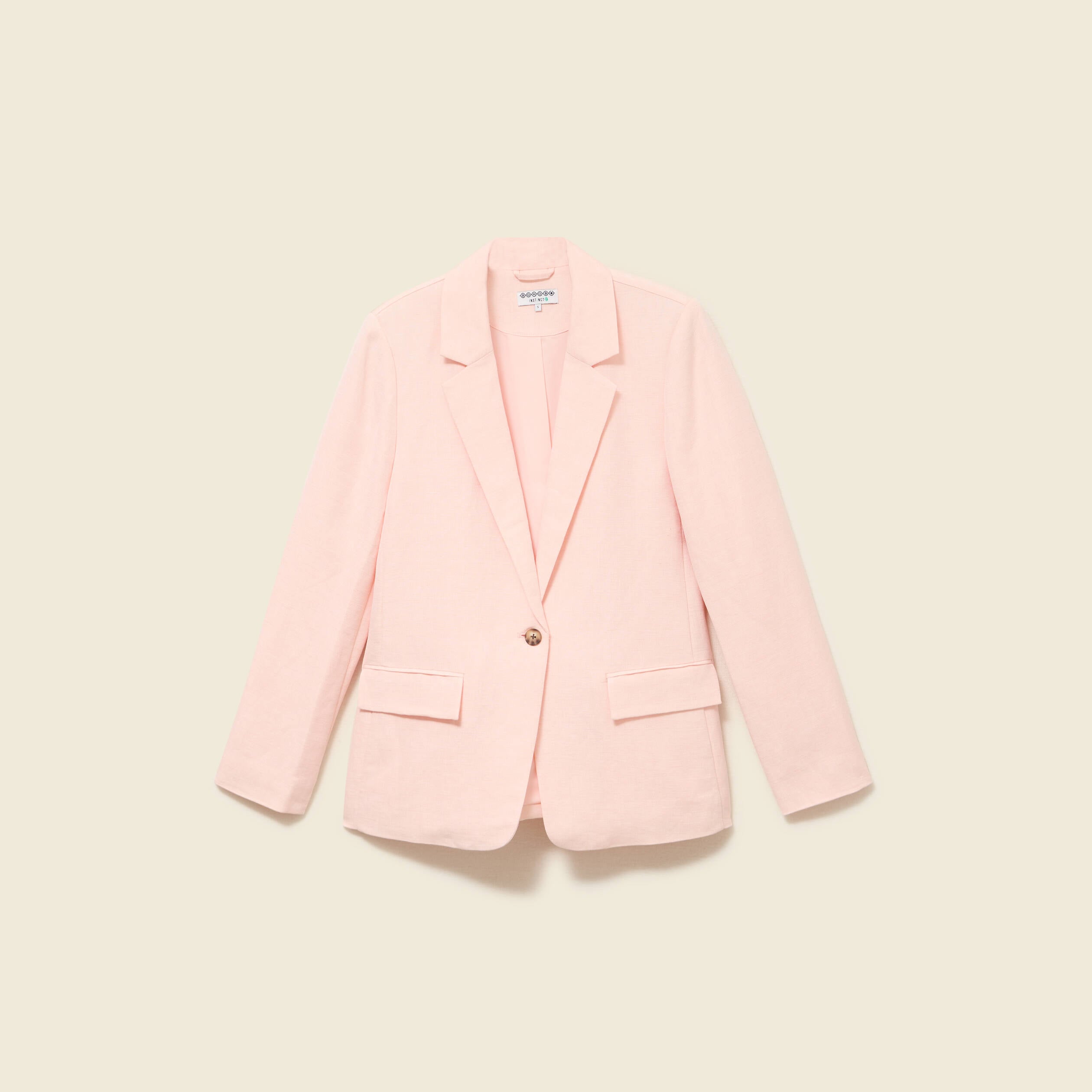 Veste blazer manches longues rose champagne femme