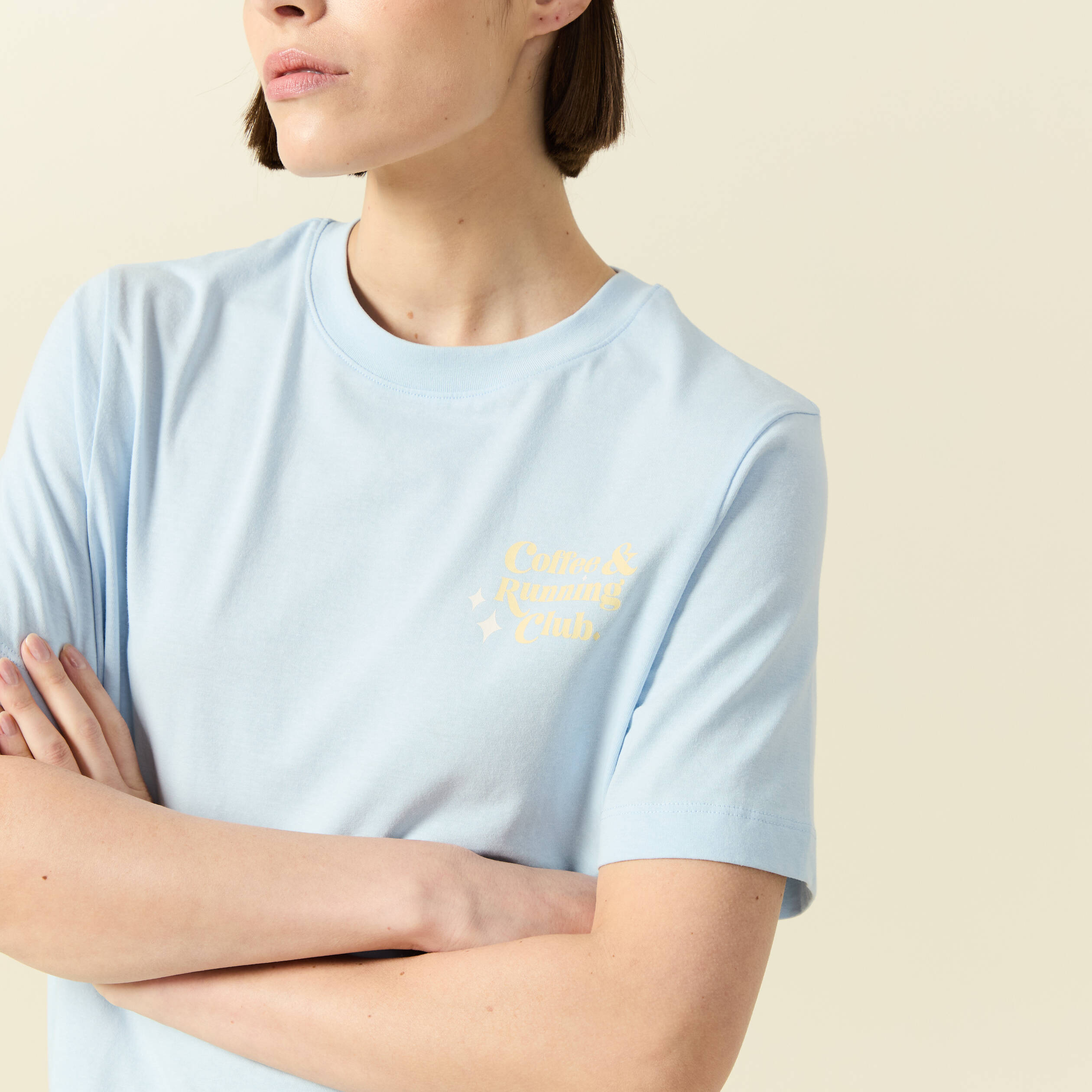 T-shirt en coton bleu clair femme