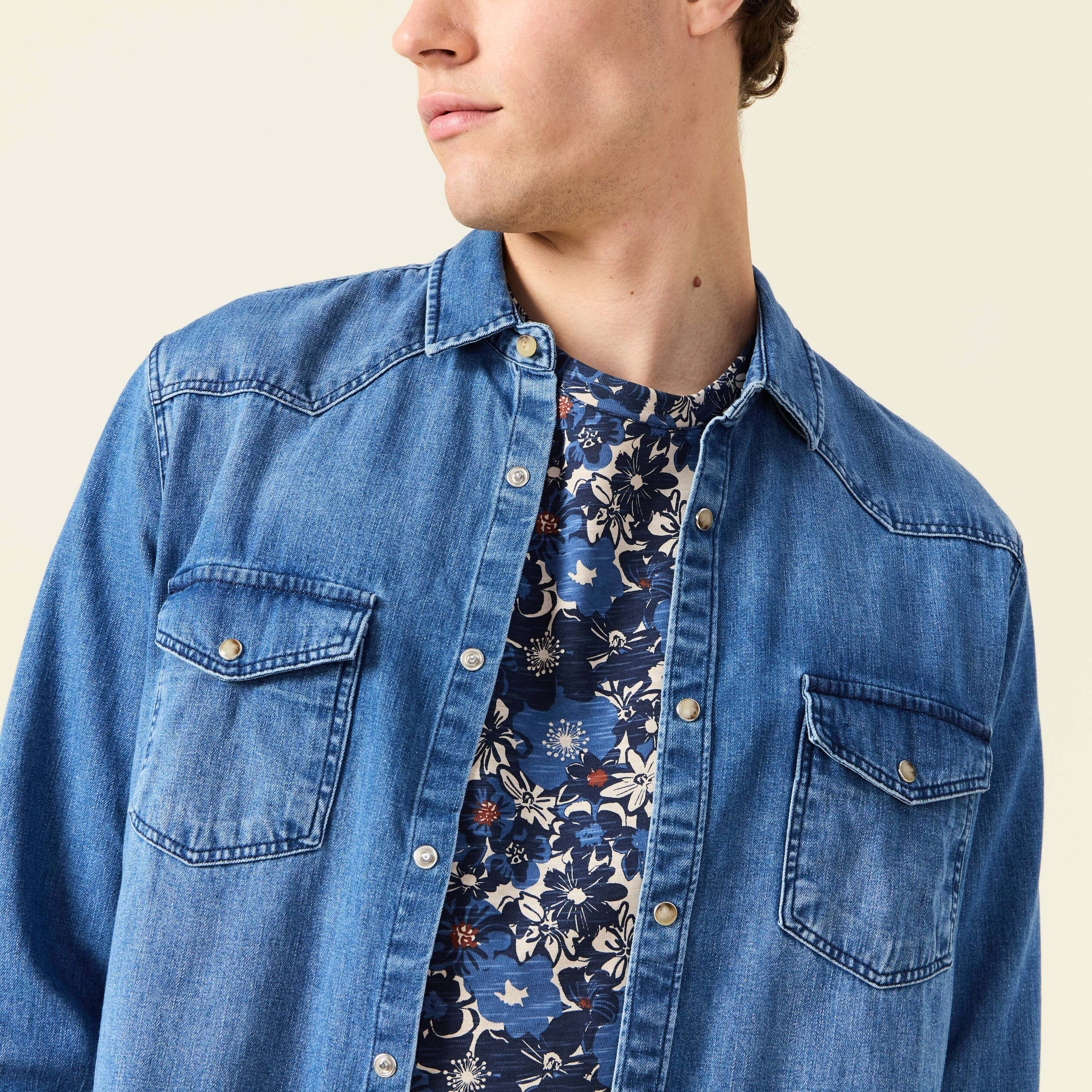 chemise manches longues denim brut homme Chemise manches longues denim brut homme