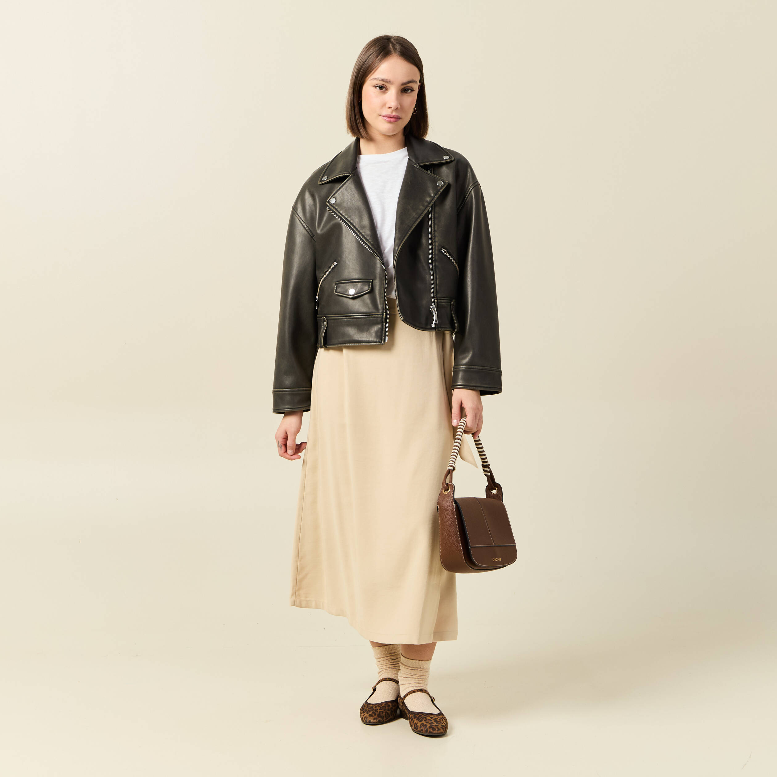 jupe longue portefeuille beige femme Jupe longue portefeuille beige femme