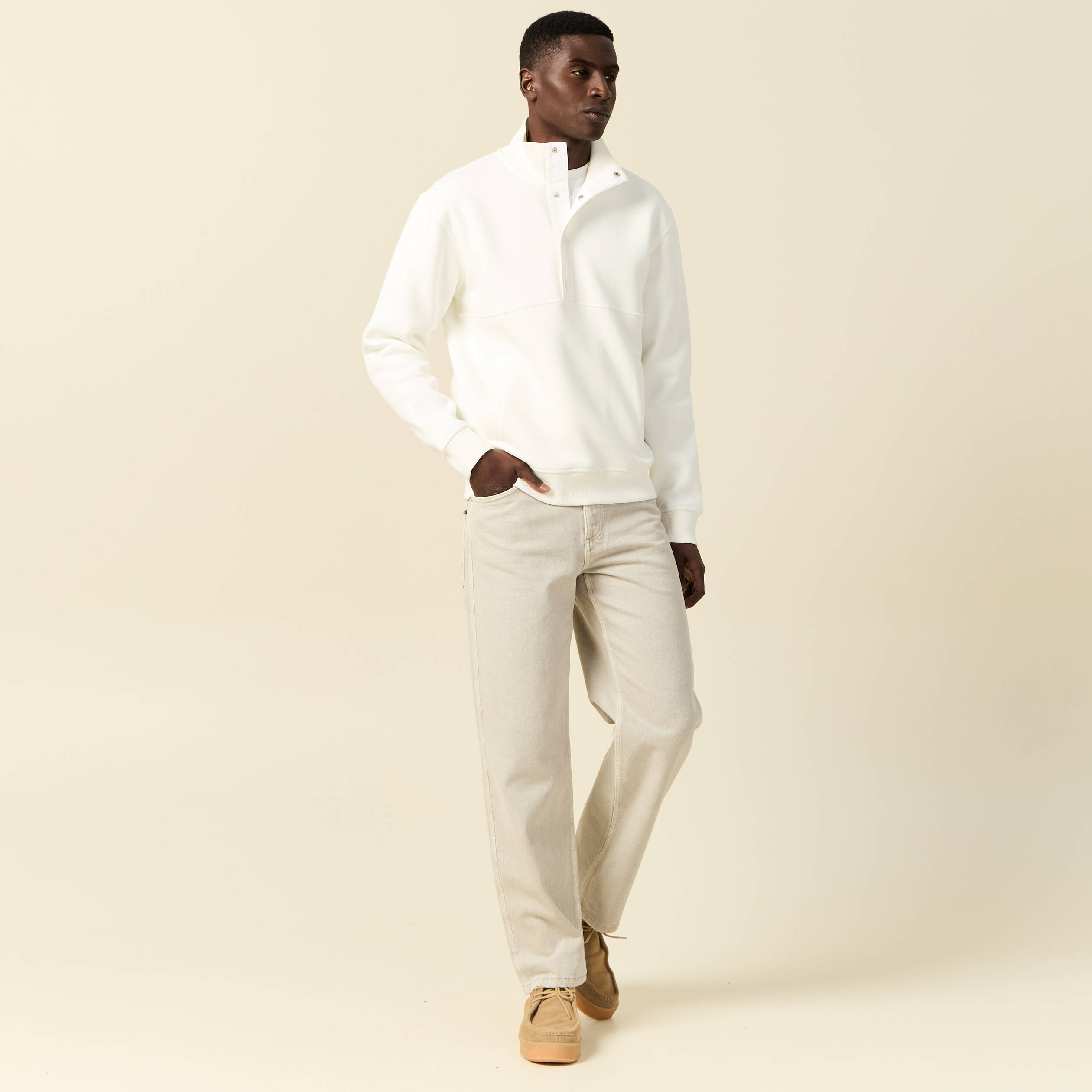 Sweat manches longues ecru homme