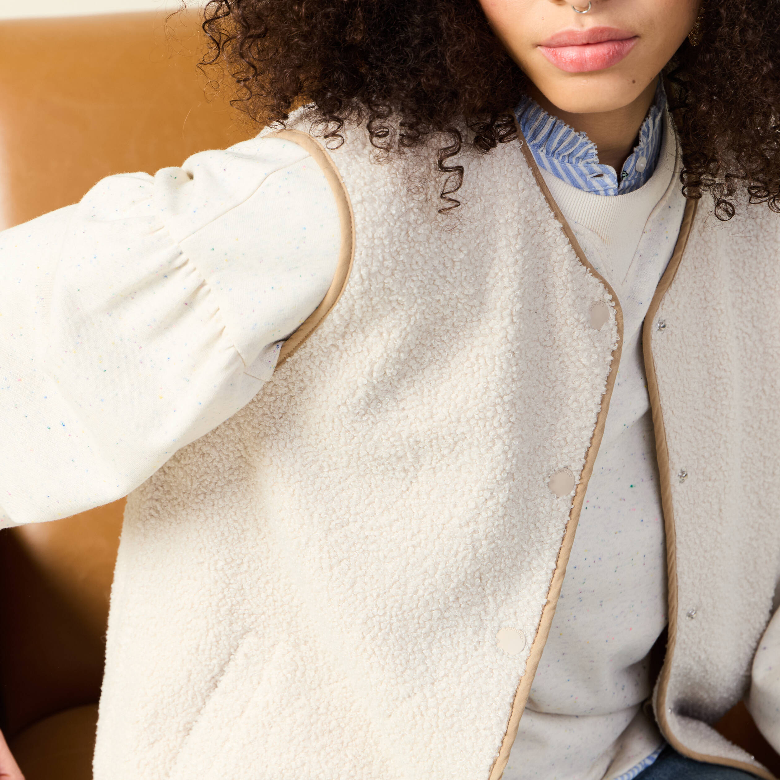 gilet eco responsable ecru femme Gilet éco-responsable ecru femme