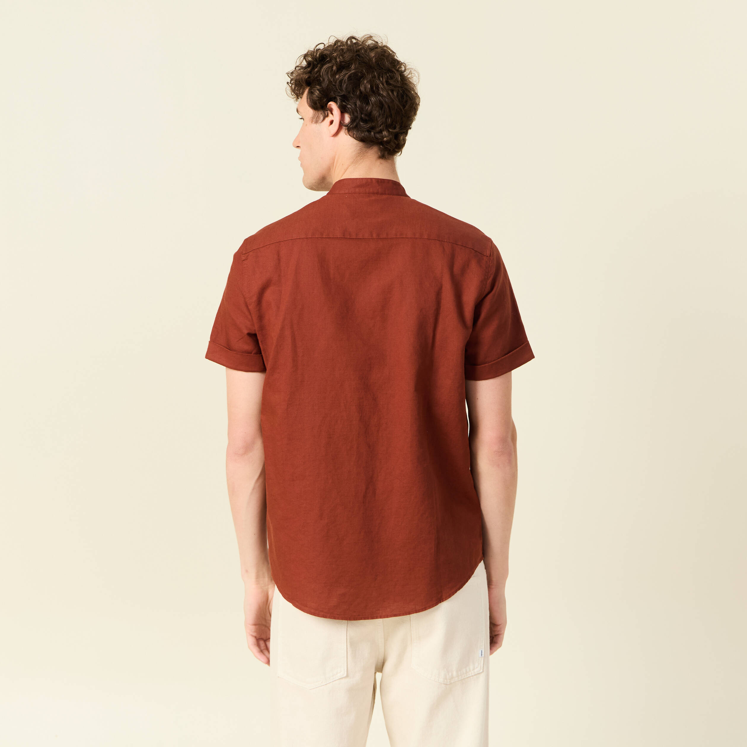 chemise manches courtes marron cognac homme Chemise manches courtes marron cognac homme