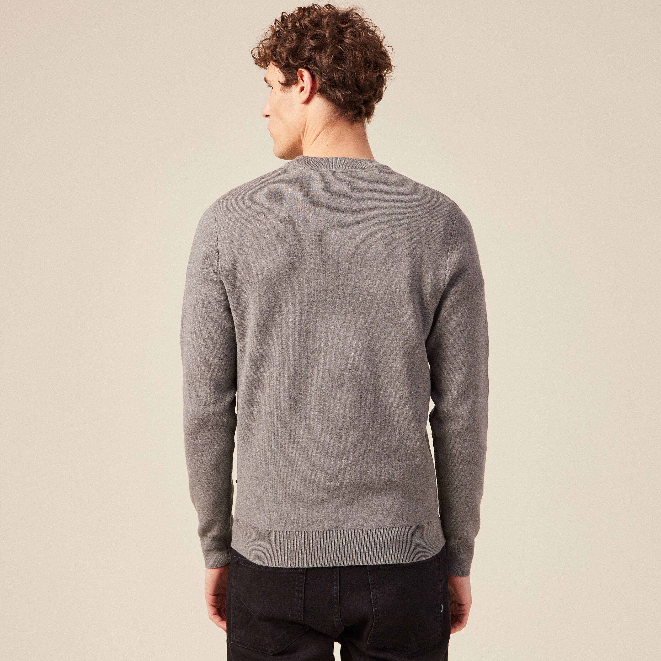 pull col en v eco responsable gris fonce homme Pull col en V éco-responsable gris foncé homme
