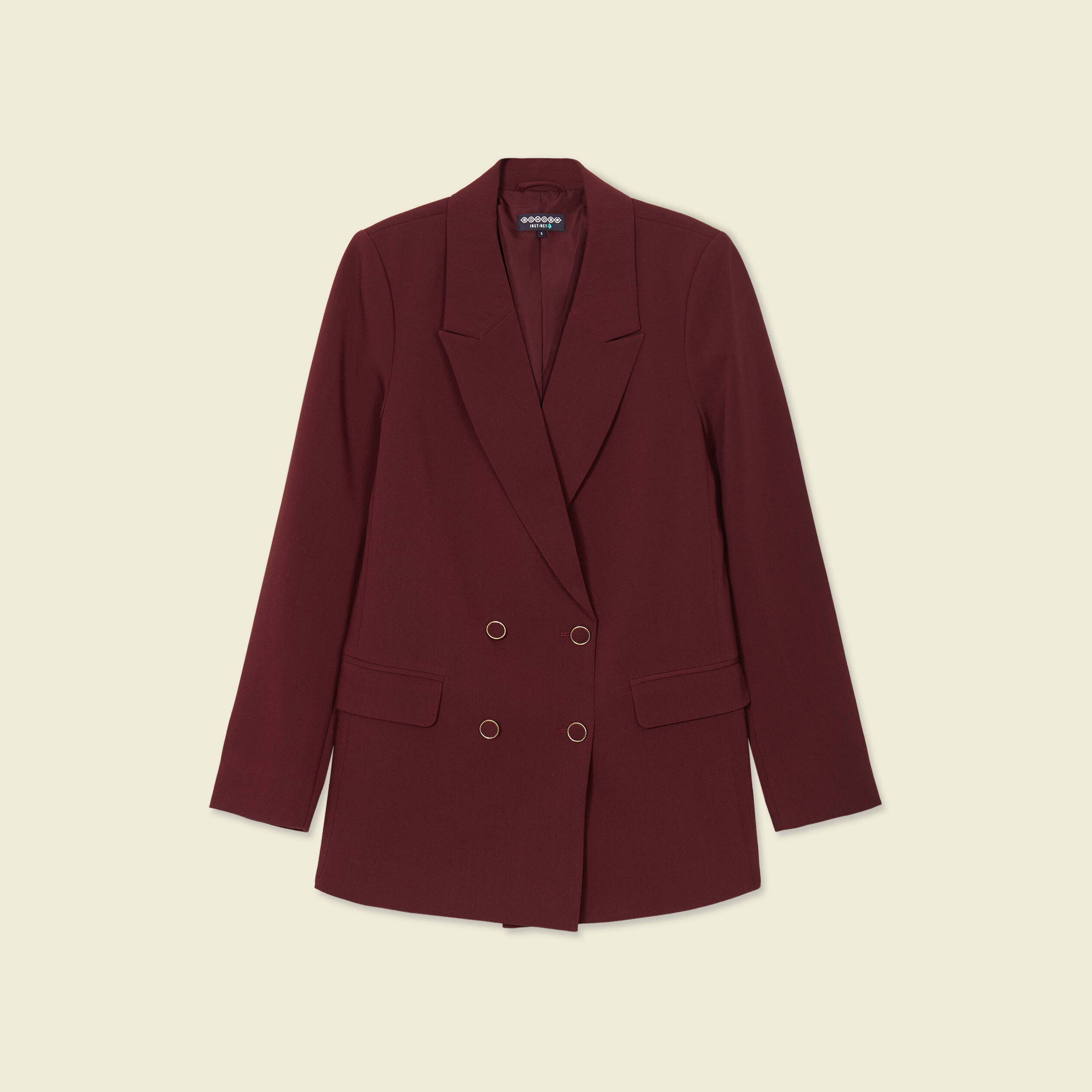veste blazer double boutonnage violet fonce femme Veste blazer double boutonnage violet foncé femme