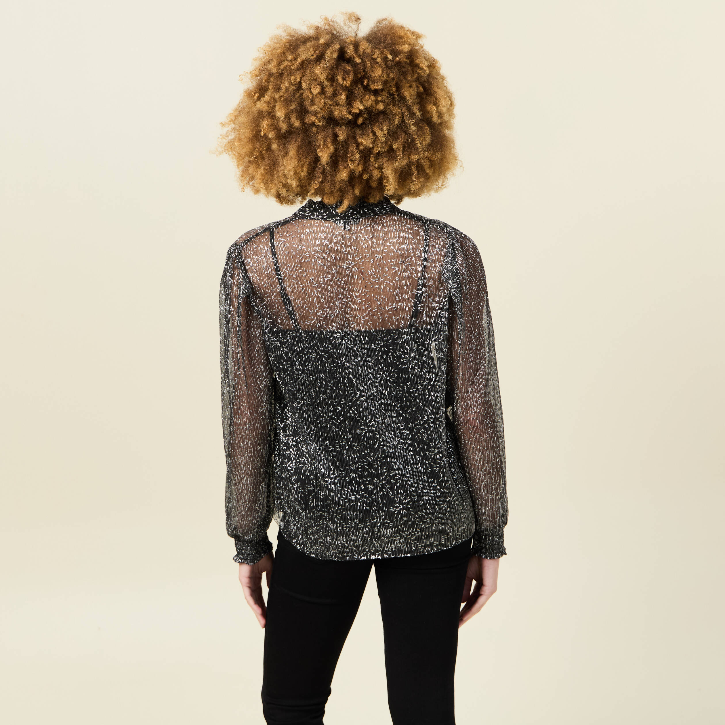 t shirt manches longues brillant noir femme T-shirt manches longues brillant noir femme