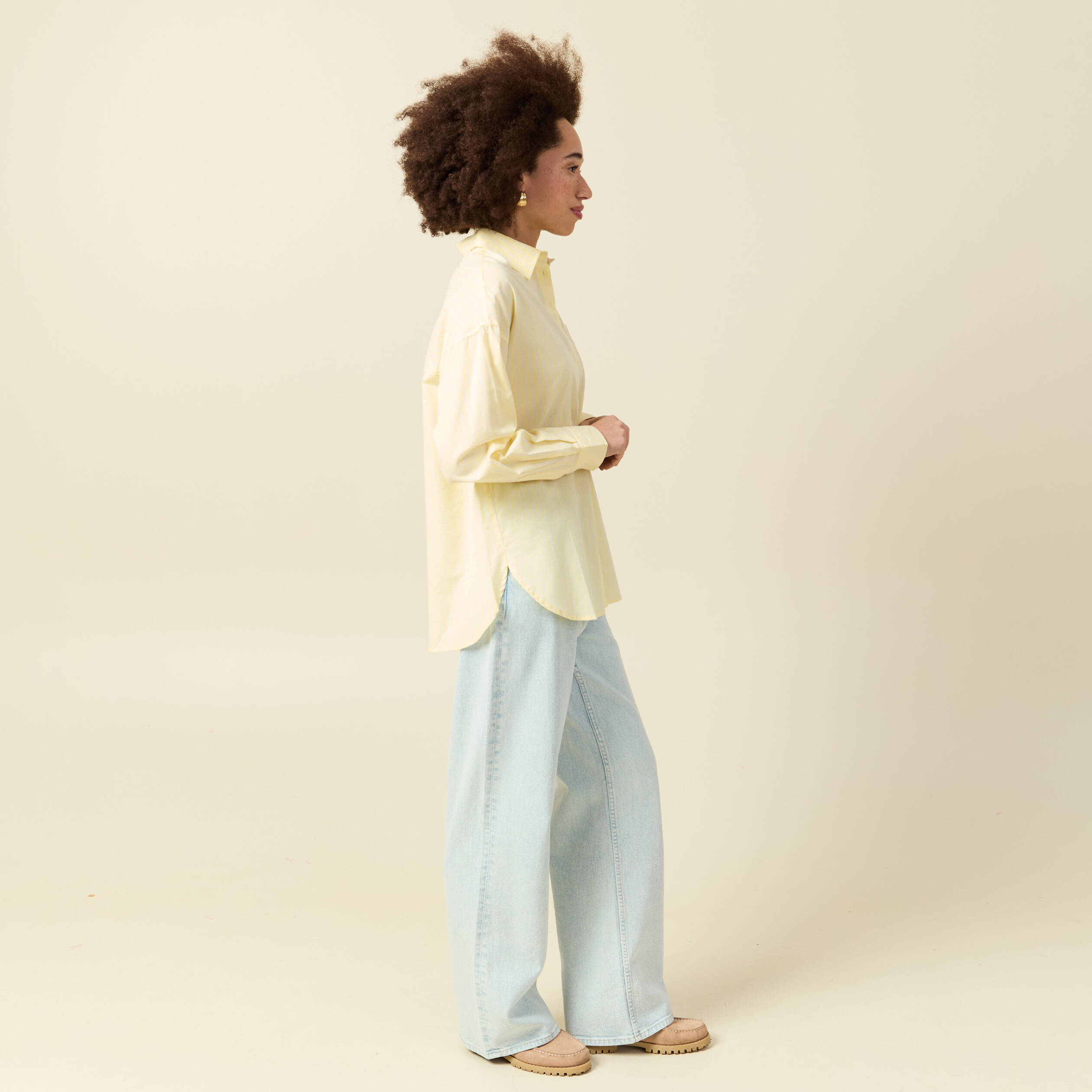 Chemise brod&eacute;e Atelier Beguin x Bonobo jaune femme