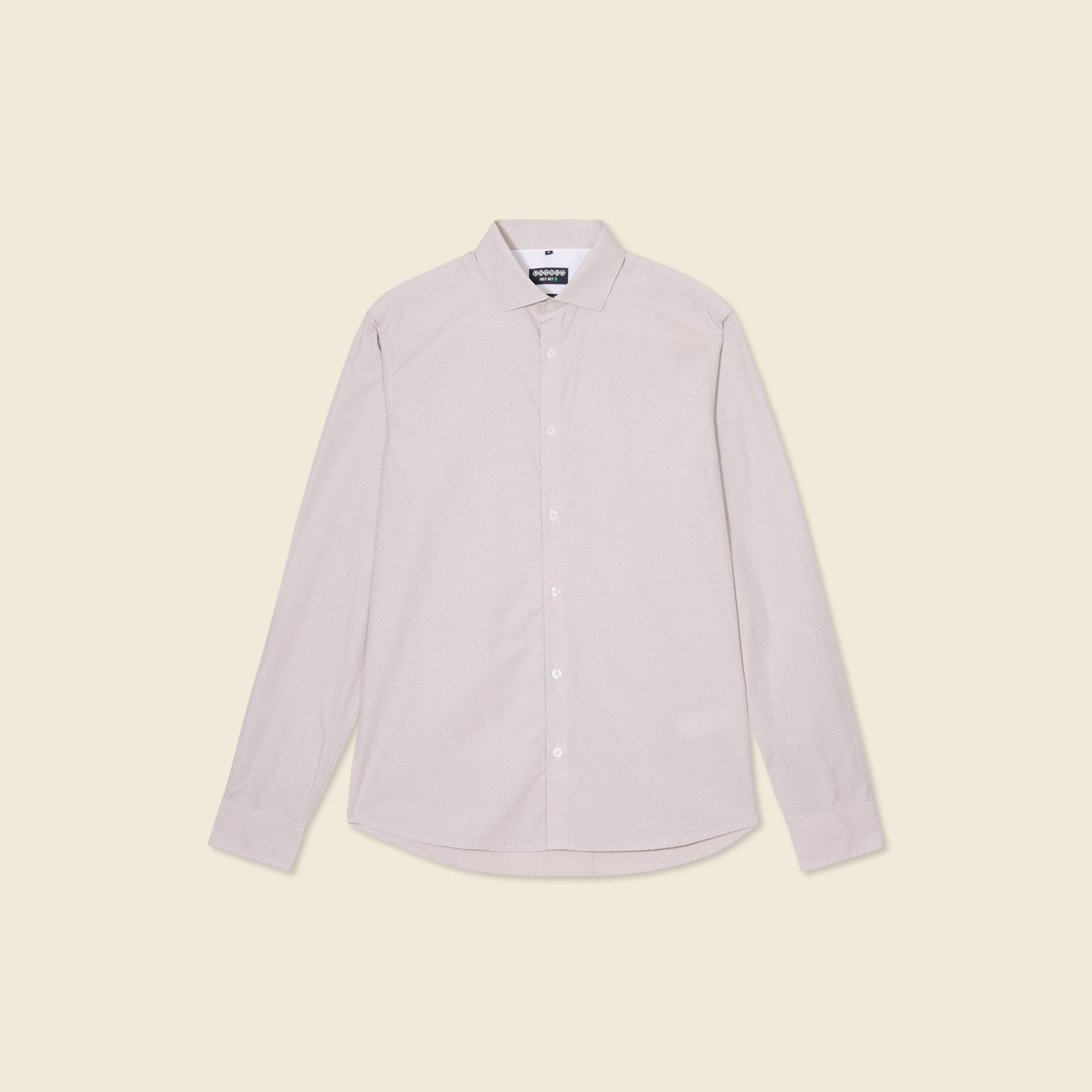 Chemise manches longues beige homme