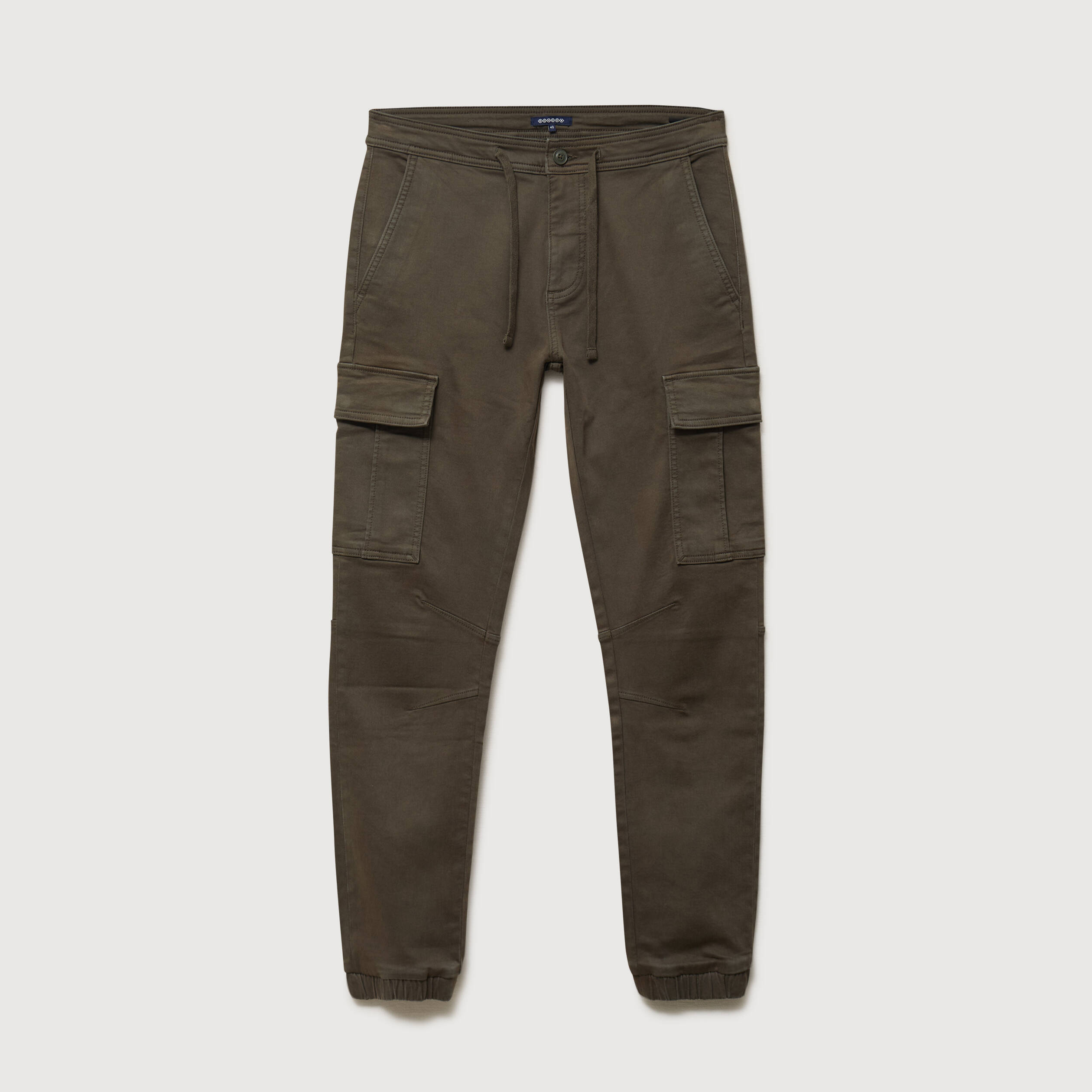 Pantalon battle bas resserr&eacute; vert kaki homme
